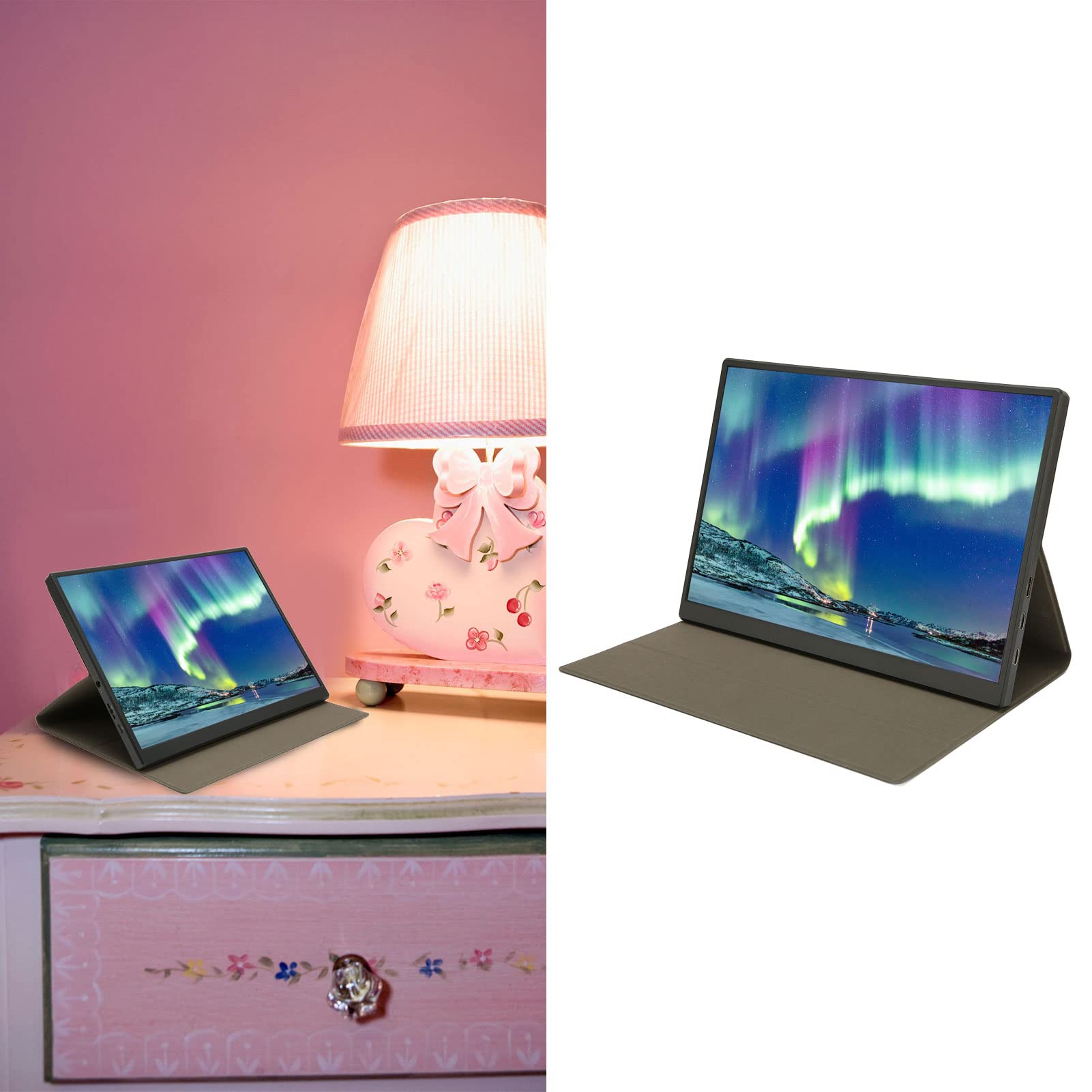 RvSky 10.5 Inch Portable Monitor - 1920x1280 FHD IPS Screen with PU Leather Case | Ultra Slim Mini Display for Laptop, PC, Gaming, Work & Travel | Perfect for Remote Work, Business Presentations & Entertainment On-The-Go