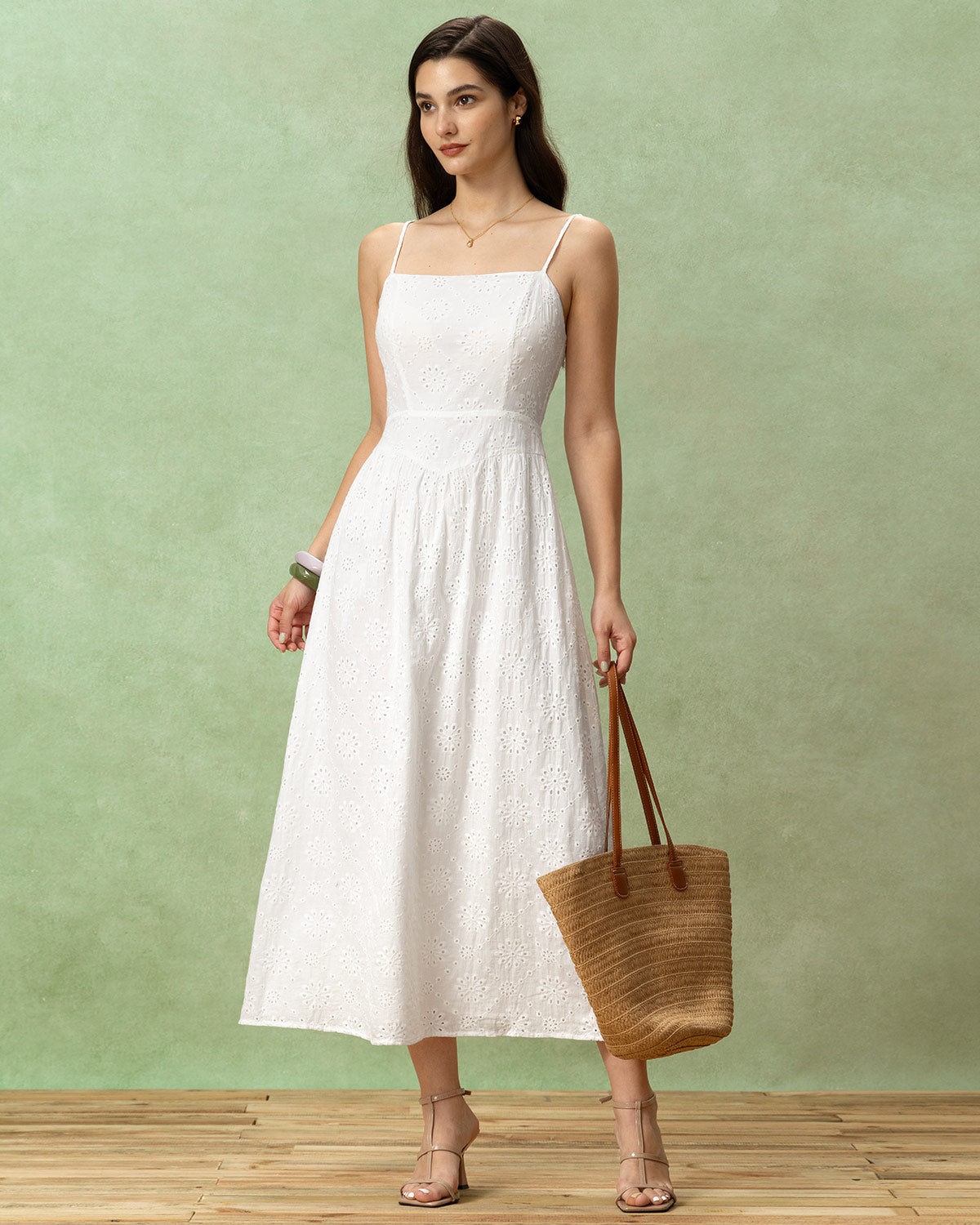 Elegant White Embroidery Slip Maxi Dress for Women - Summer Boho Beach Wedding Party Dress | Perfect for Beach Vacations, Evening Parties & Romantic Dates