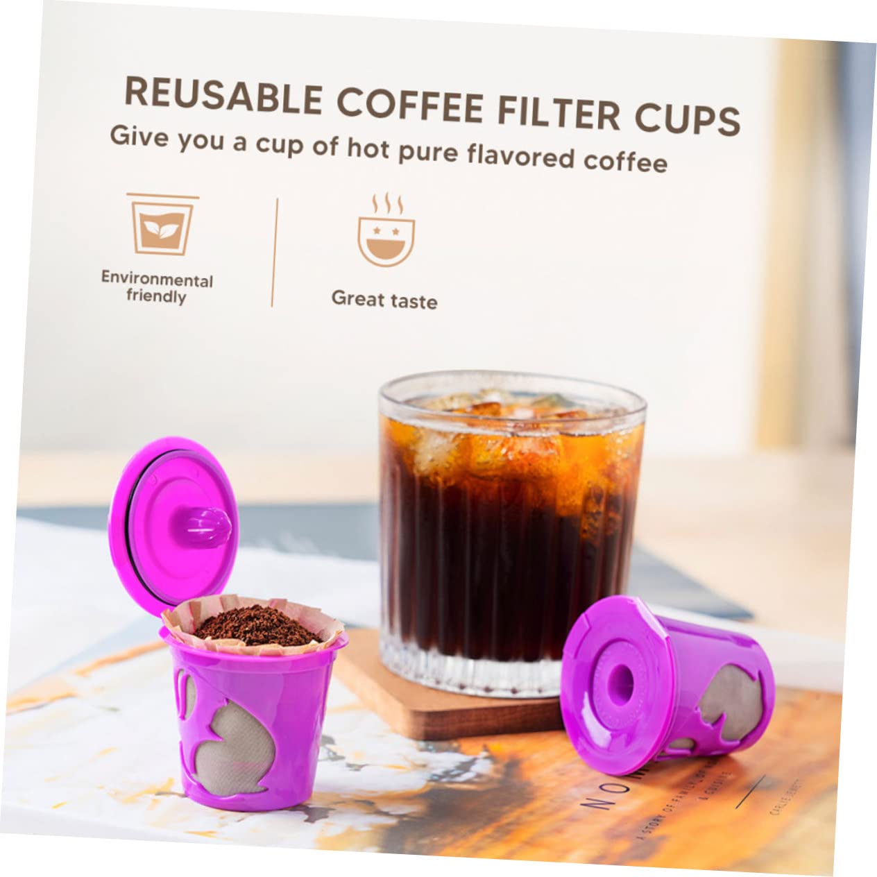 2 Pack Reusable Coffee Filters - Compact Stainless Steel Strainer Cups for Pour Over, Cold Brew & French Press - Eco-Friendly & Easy Clean