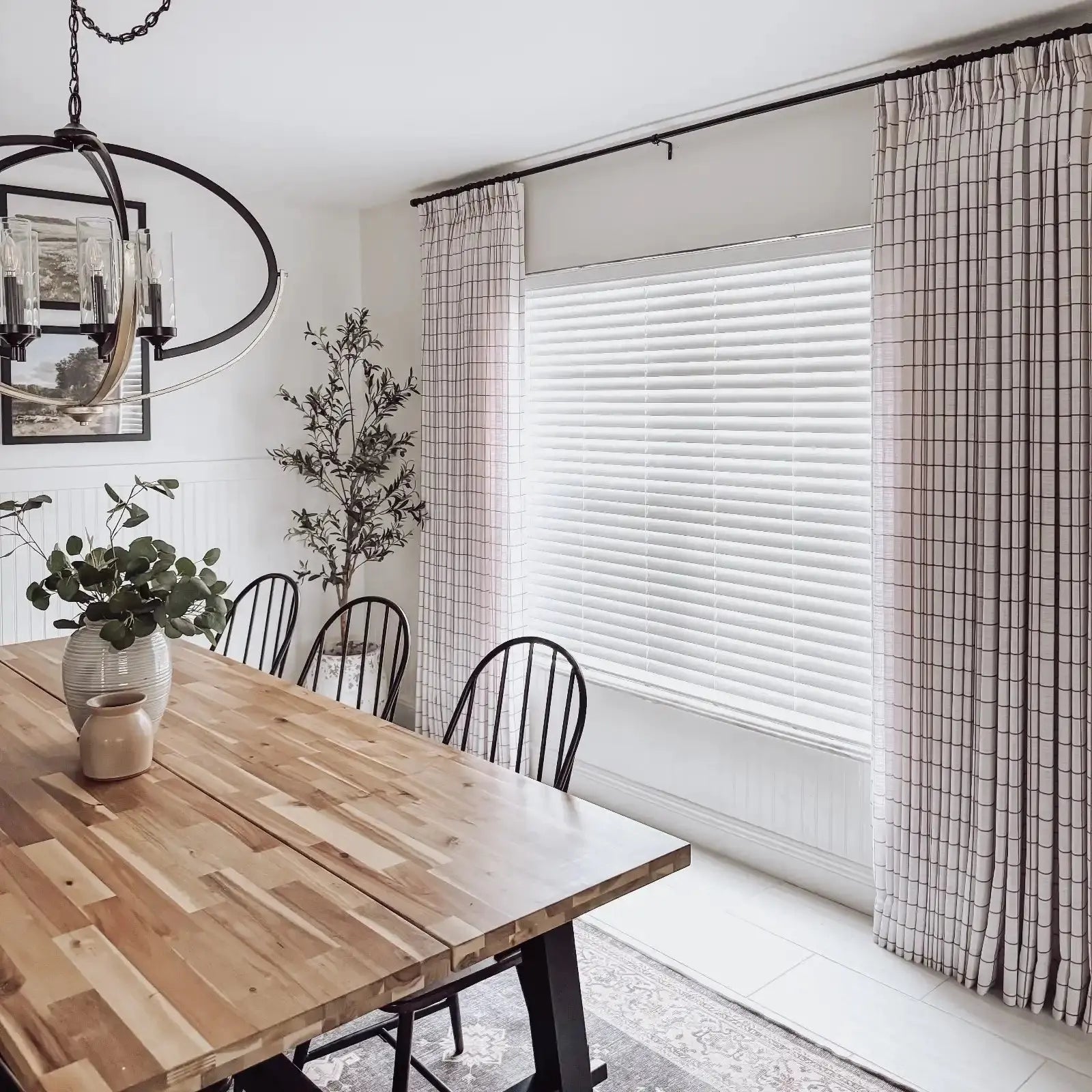 Stefana Silver Print Linen Blend Curtains - Elegant Pleated Drapes for Living Room & Bedroom Window Decor