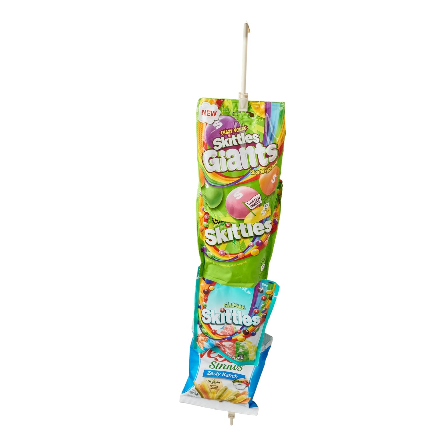 SSWBasics 12-Hook Metal Spring Clip Merchandiser Strip - Retail Chip Bag Holder & Hanging Display Rack for Snacks, Candy & Convenience Store Products - Perfect for Grocery Stores, Gas Stations & Vending Machine Inventory Organization
