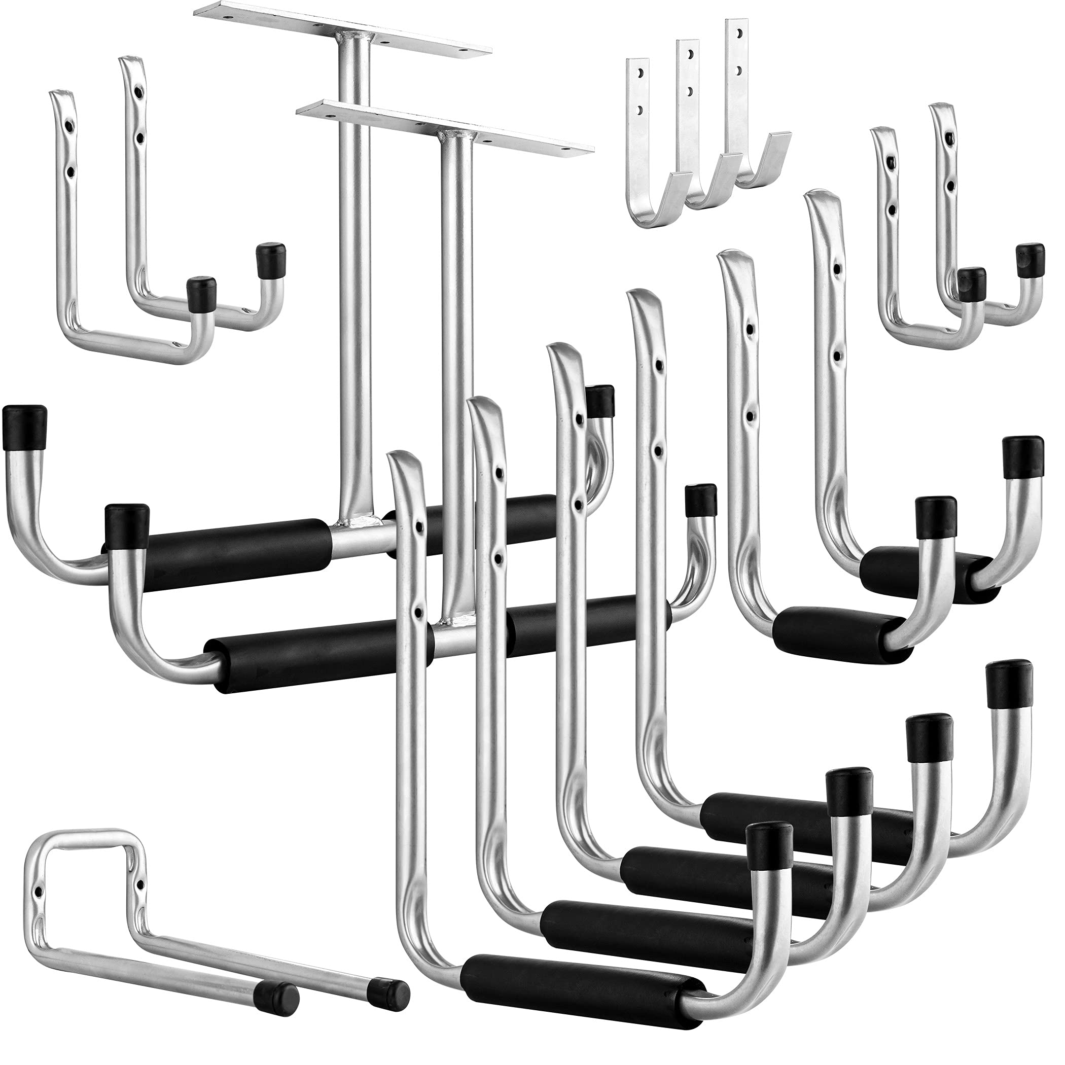 **CARTMAN Heavy Duty Wall Mounted Kayak Storage Hooks - 16 Pack, Indoor Garage Hanger for Kayaks, Folding Chairs, Bikes & Tools - Space-Saving Utility Rack for Home, Garage, or Shed Organization**