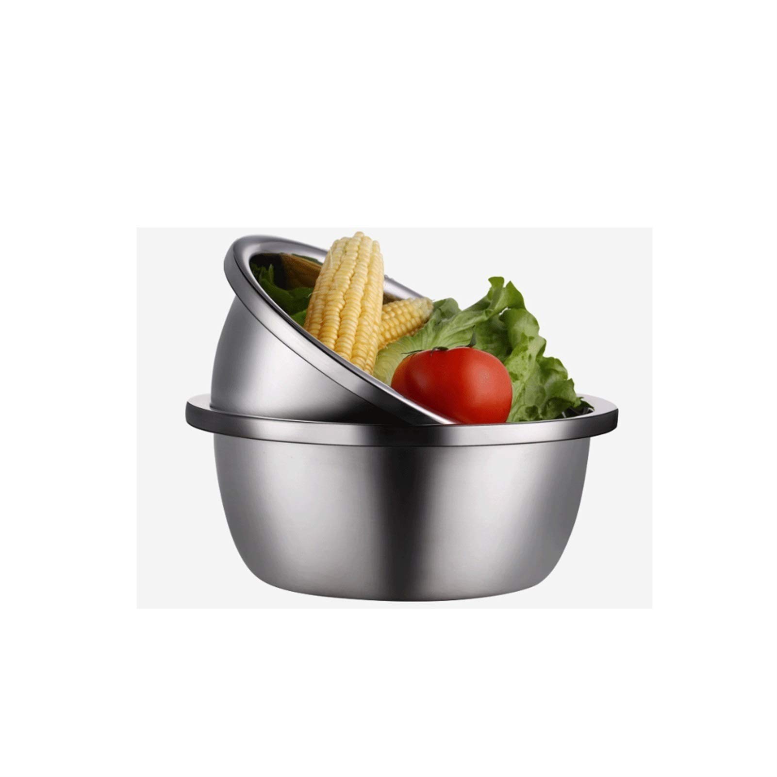 Premium 304 Stainless Steel Mixing Bowl Set - 6 Piece Nesting Bowls for Cooking, Baking & Food Prep | Space-Saving Design with Non-Slip Grip | Perfect for Kitchen, Restaurant & Meal Prep Storage