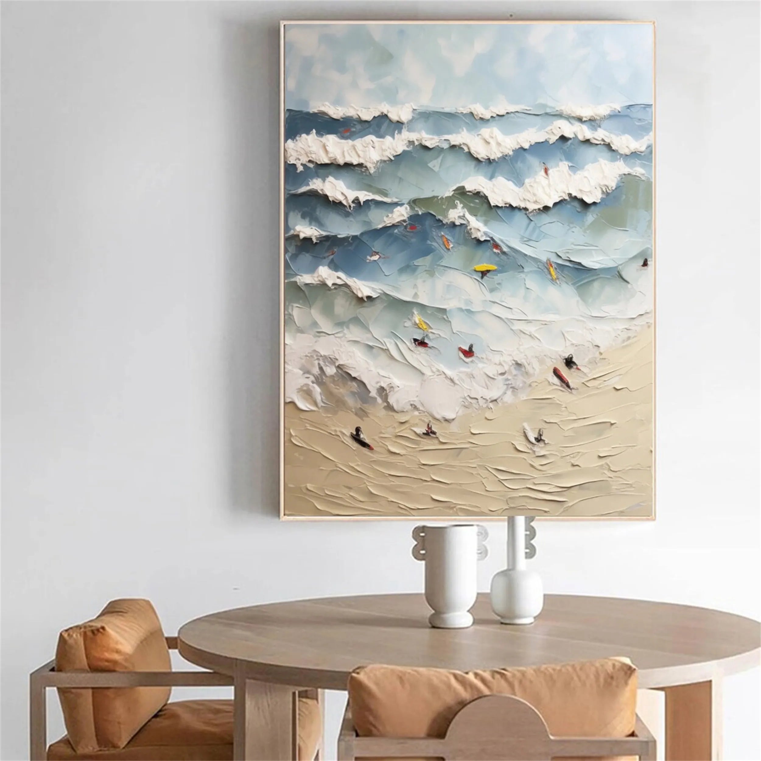Seascape and Snowy Peak Landscape Painting #SP028 - Perfect for Home Decor, Office Wall Art & Gift Ideas