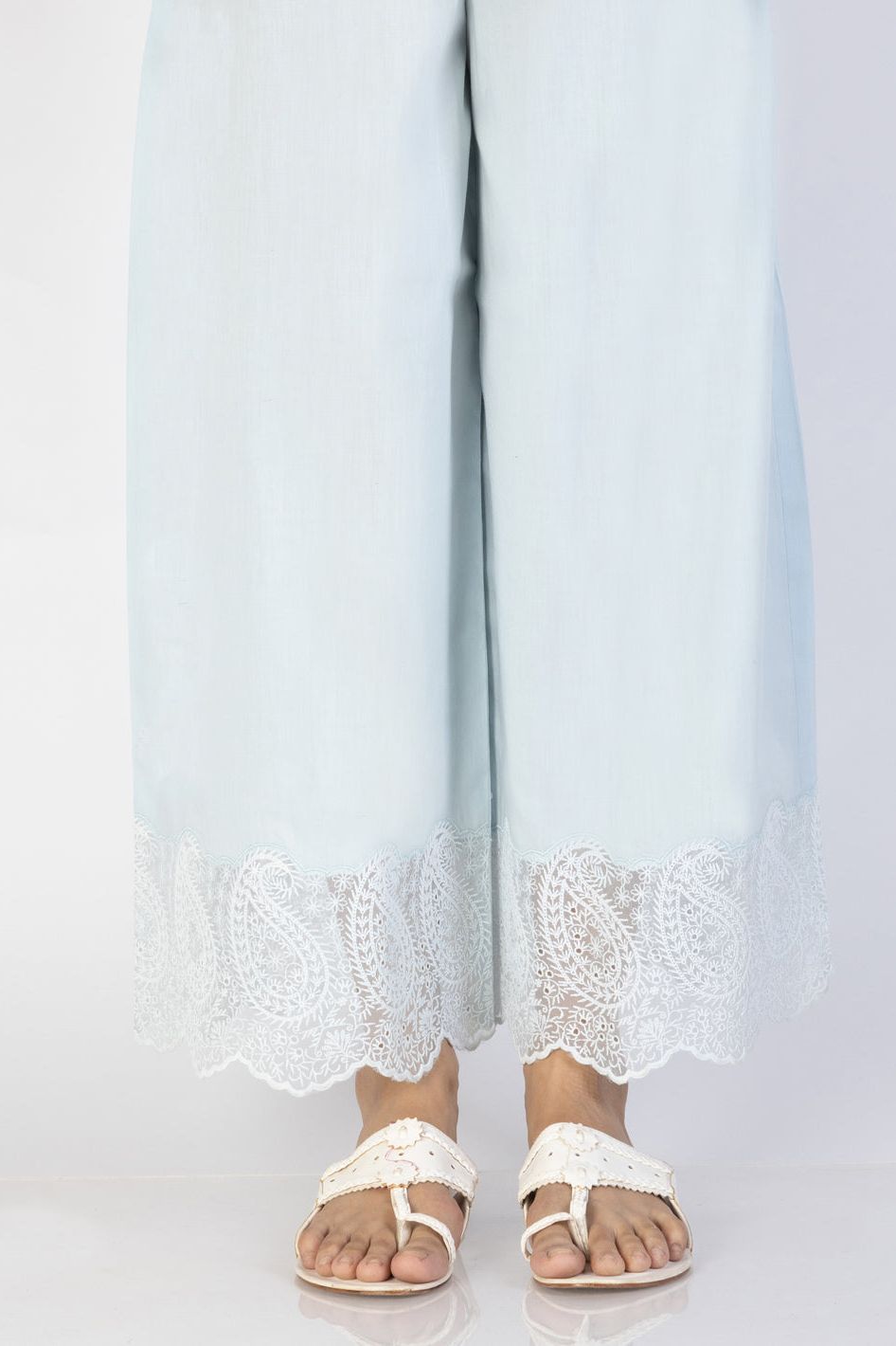 Sky Blue Cambric Trousers for Women - Comfortable & Stylish Pants for Office, Casual Wear & Travel