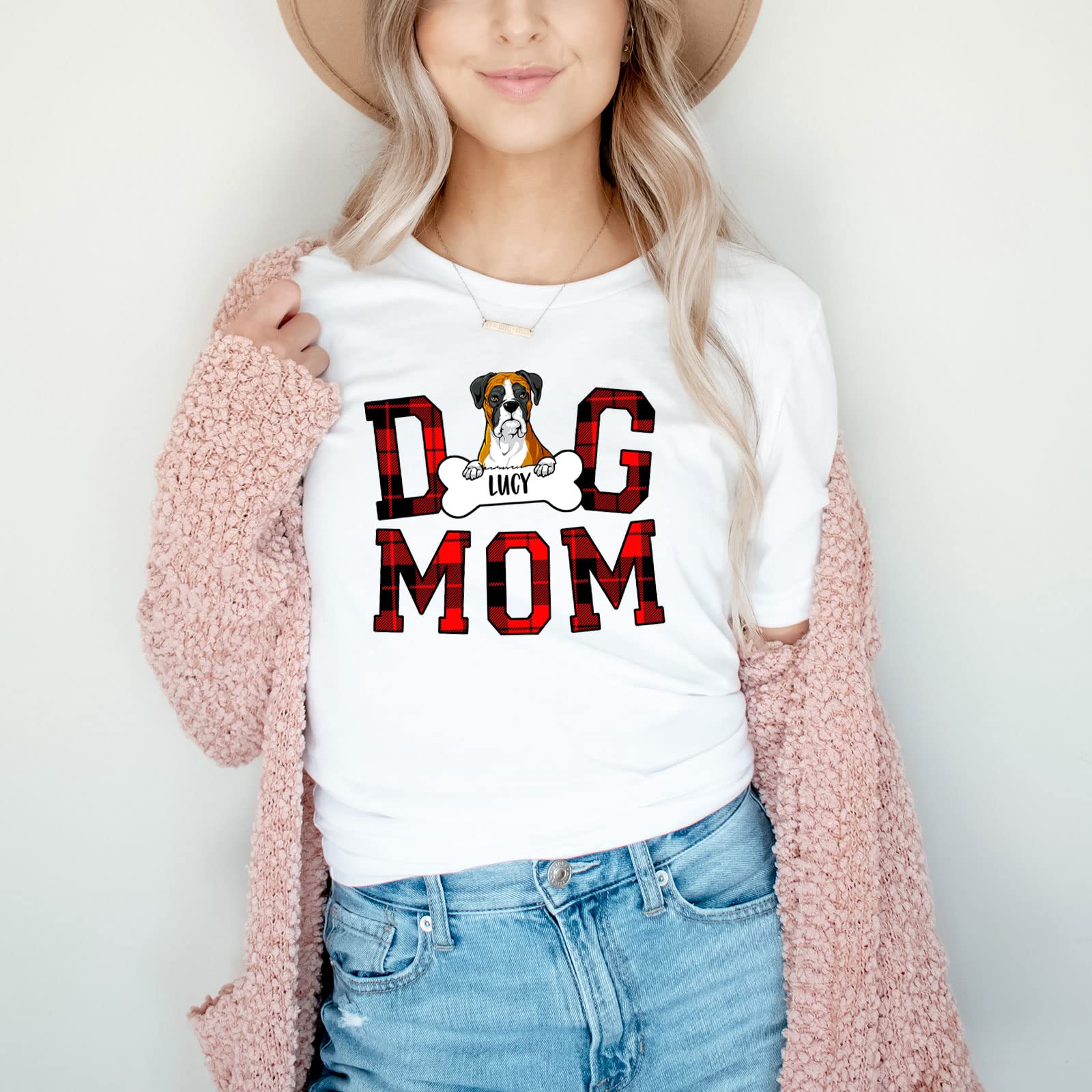 Personalized Boxer Dog Mom T-Shirt - Funny Boxer Dog Lover Gift for Women - Perfect for Dog Walks, Birthday Gifts & Dog Mom Apparel