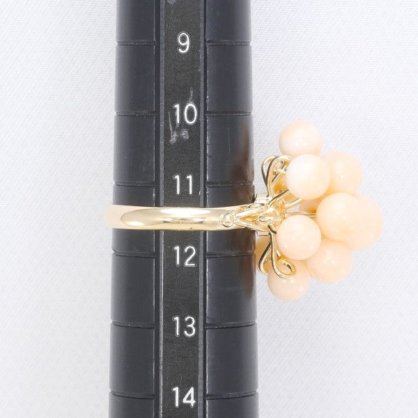 18K Yellow Gold Coral Ring for Women - Elegant Handmade Jewelry Gift for Birthday, Anniversary & Special Occasions