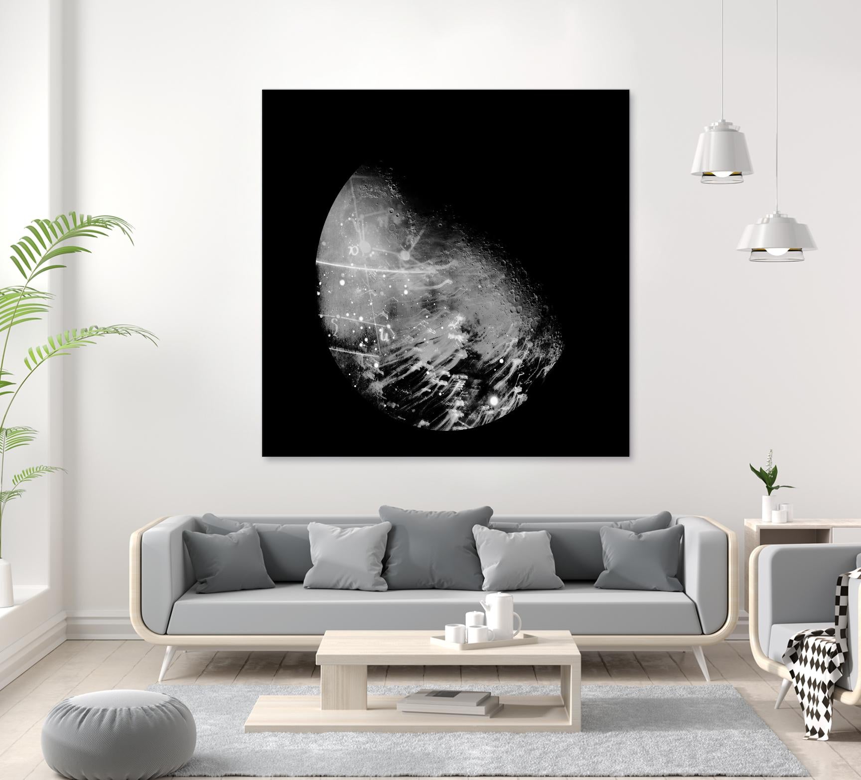 Abstract Moon Phase 2 Wall Art - Modern Celestial Decor for Home, Office & Nursery | Perfect for Boho, Minimalist & Space-Themed Interiors