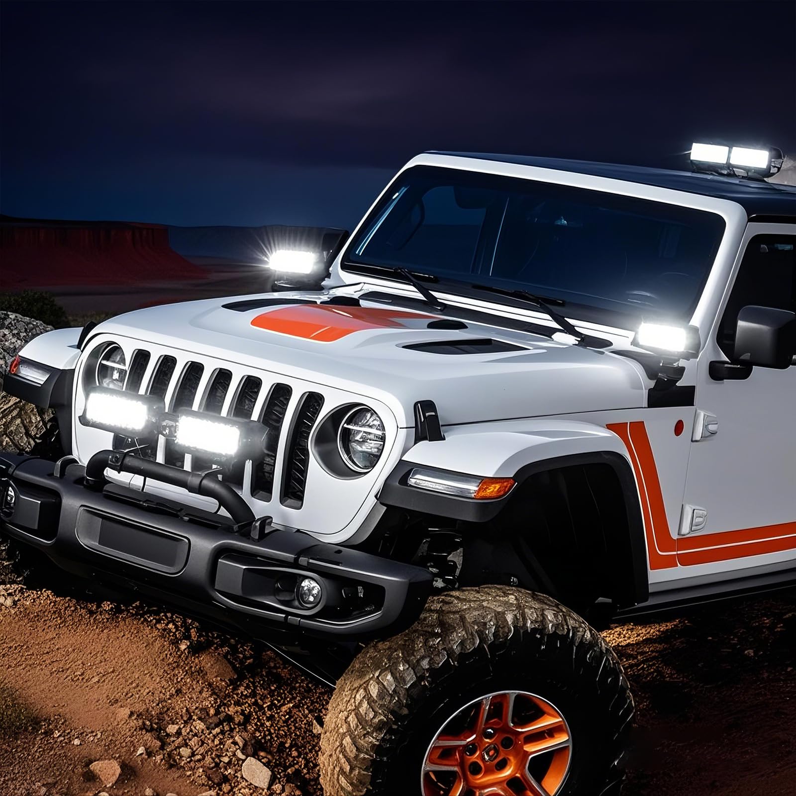 YEEGO DIRECT 7 Inch LED Light Bar - 240W 24000lm Off Road Lights with Wiring Harness (10ft/2 Lead) - Waterproof Spot Flood Combo Beam for Trucks, Pickups, ATV, UTV, SUV, Boats - Perfect for Off-Roading, Camping & Night Driving