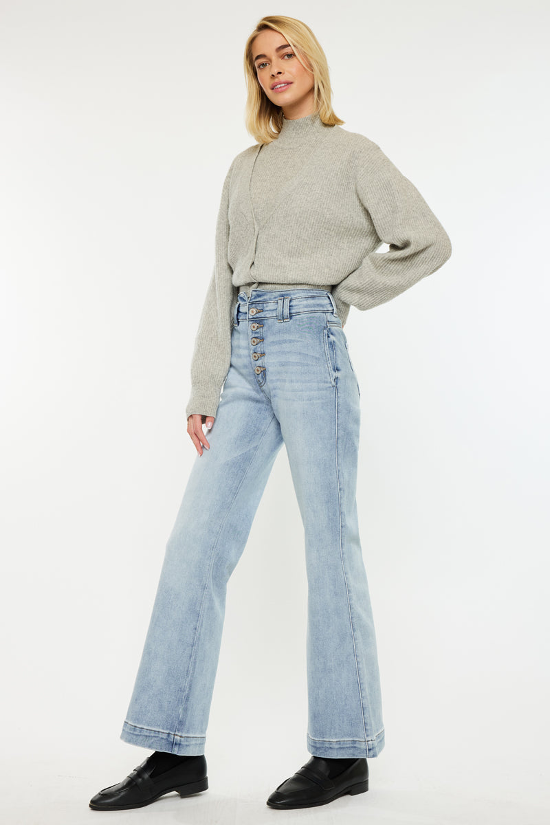 Meredith High Rise Slim Flare Jeans for Women - Stretchy Denim Pants with Bootcut Fit | Perfect for Casual Wear, Office Outfits & Night Out