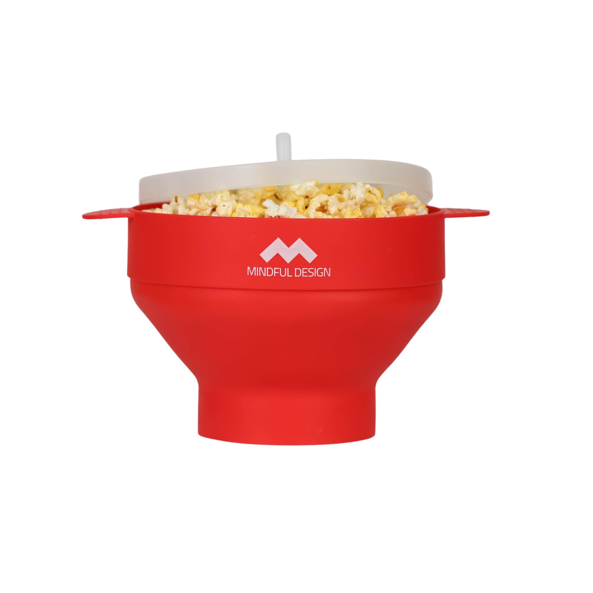 Mindful Design Microwave Popcorn Popper - BPA-Free Silicone Bowl, Dishwasher Safe, Red - Perfect for Movie Nights & Healthy Snacking at Home