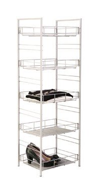 Panacea Grayline 5-Tier Adjustable Shelf Organizer - Satin Nickel Finish for Home, Office & Garage Storage - Perfect for Books, Shoes & Closet Organization