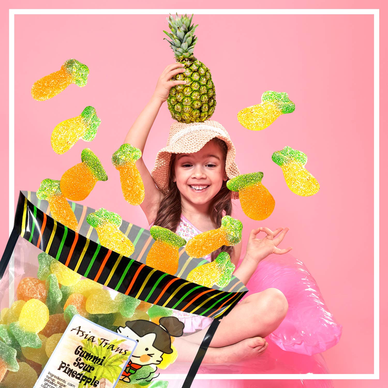 Hawaiian Tropical Pineapple Gummy Candy - Sweet & Chewy Snack, 12 oz Bag - Perfect for Parties, Travel & On-the-Go Treats