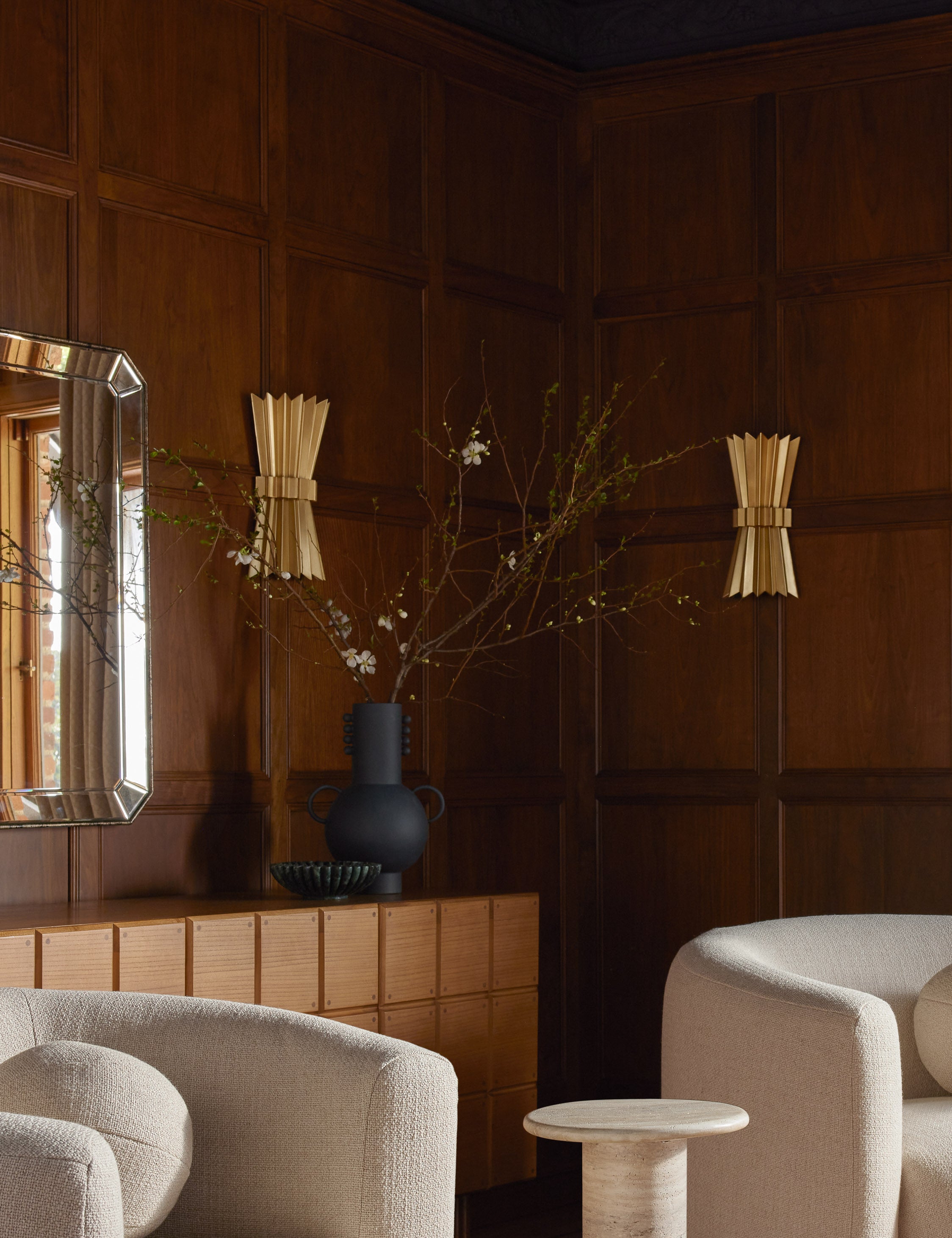 Constance Sconce Wall Light - Modern Brass Wall Sconce with Clear Glass Shade for Bedroom, Hallway & Living Room Lighting
