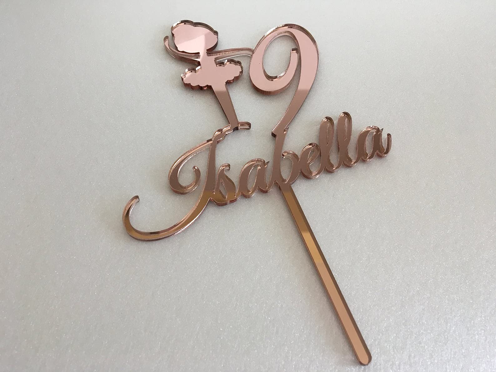 Custom Personalized Cake Topper for Girls - Ballerina Design with Name & Age - Elegant Birthday Cake Decorations for Princess Themed Parties, Ballet Celebrations & Dance Recitals - Perfect for Wedding Showers, Baby Showers & Special Occasions