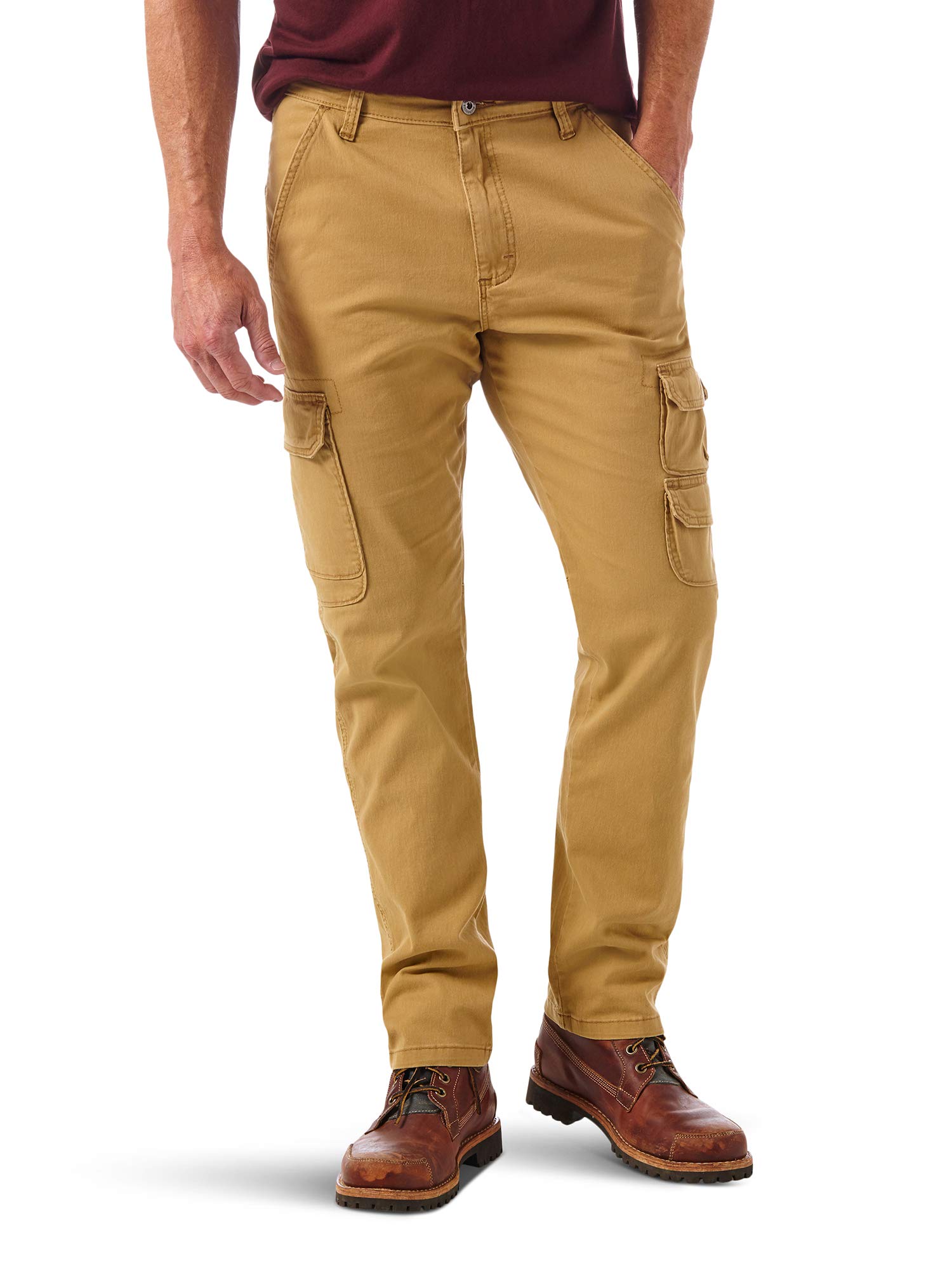 Wrangler Authentics Men's Regular Tapered Cargo Pants - Durable Work & Outdoor Pants for Hiking, Camping & Everyday Wear