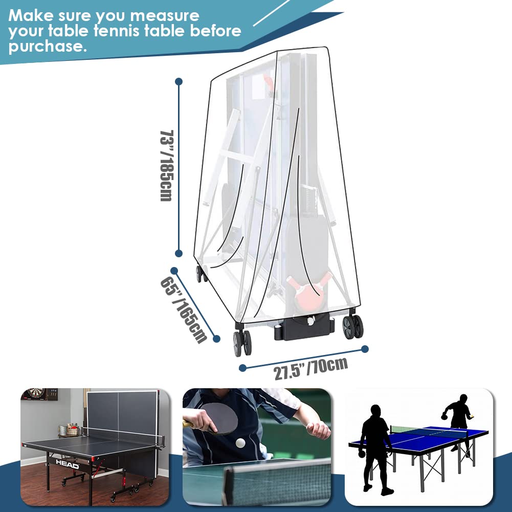 Heavy Duty Waterproof Table Tennis Cover - All Weather Protection for Indoor & Outdoor Ping Pong Tables - Extra Large Folding Table Cover - Perfect for Patio, Garage, and Club Use