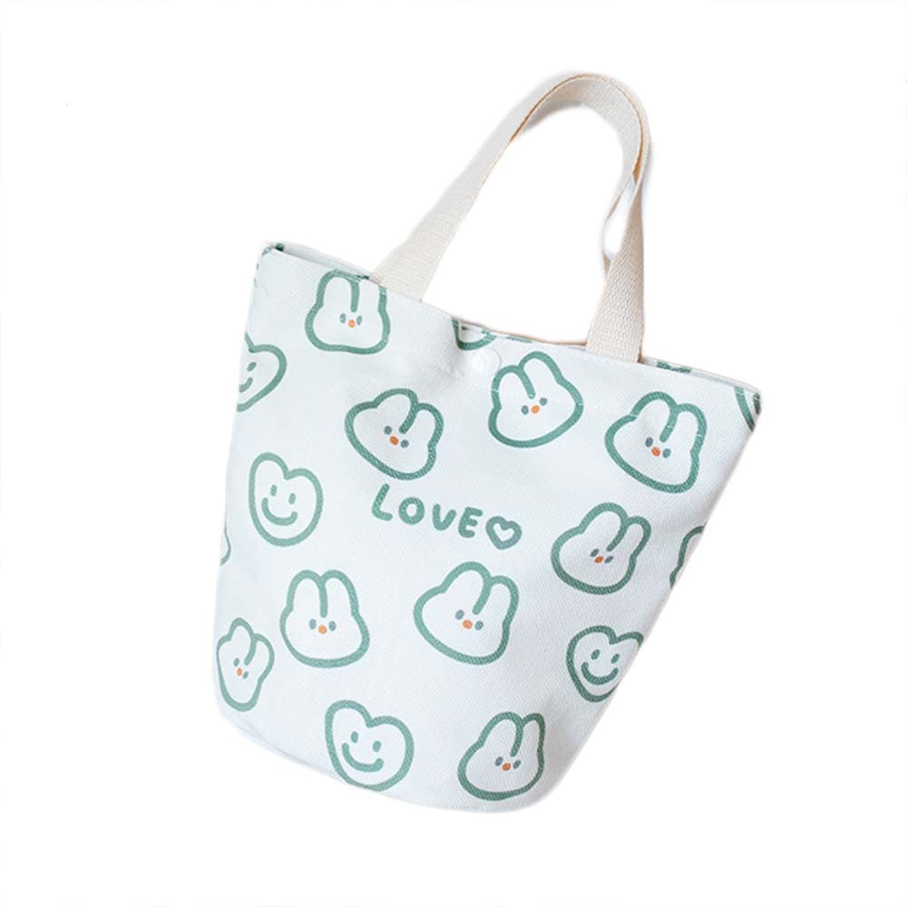 Stylish Kawaii Bunny Mini Canvas Tote Bag for Women - Y2K Aesthetic Shoulder Bag, Cute Grocery Shopping Bag - Perfect for School, Work, Beach & Y2K Fairy Grunge Fashion