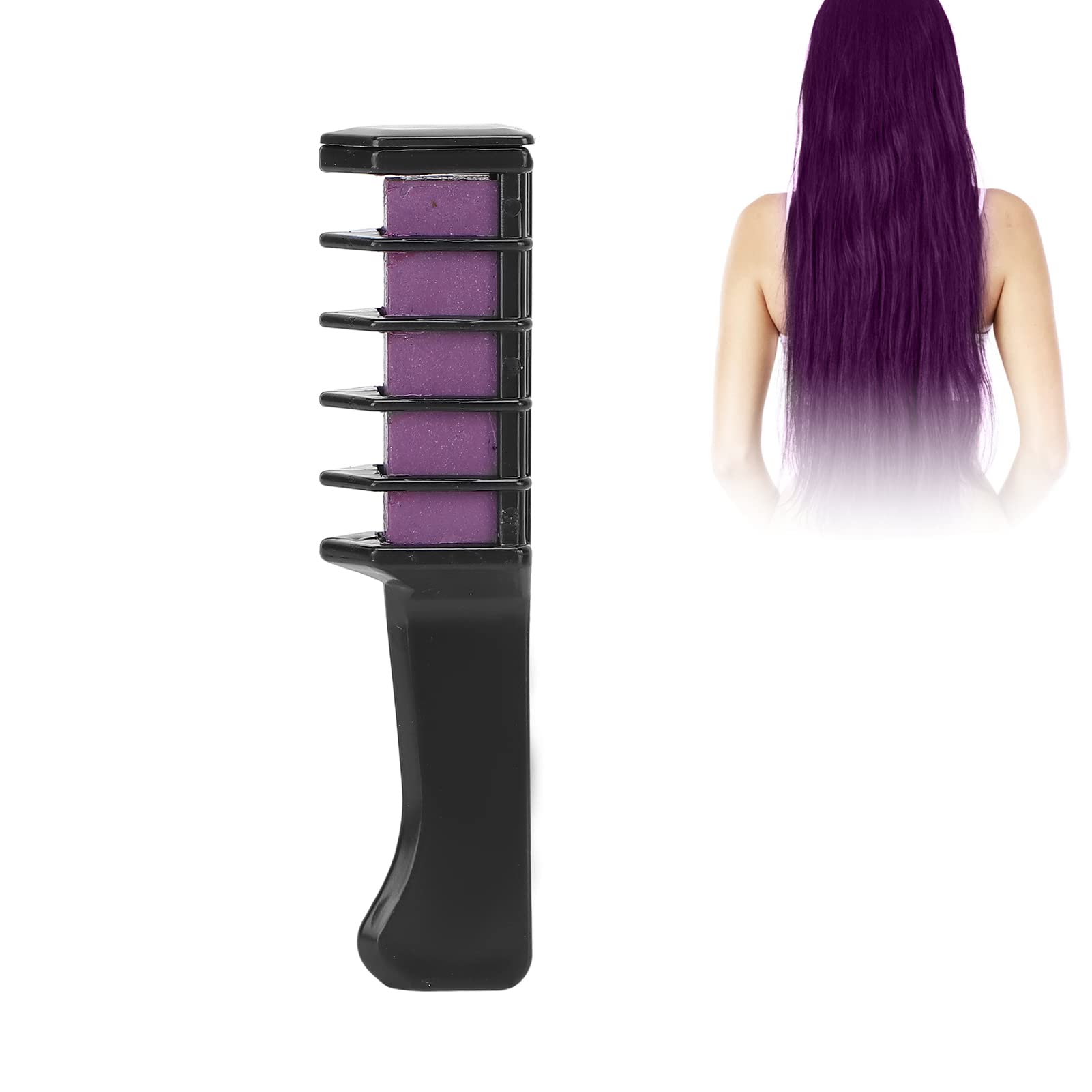 Professional Hair Chalk Comb - Portable Temporary Hair Color Dye Tool for Quick & Washable Hair Coloring - Perfect for Parties, Halloween, Cosplay & Family Gatherings (Purple)