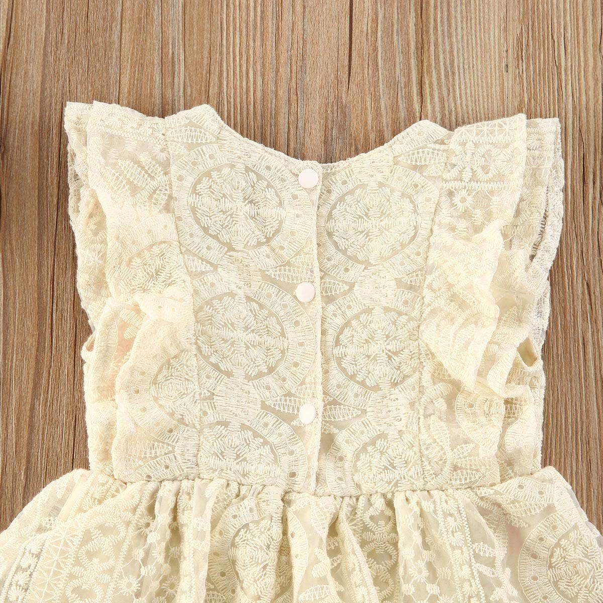 Kayotuas Baby Girl Lace Romper - Boho Style Newborn Photography Outfits with Ruffle Sleeves & Tutu Dress - Infant Jumpsuit for Special Occasions, Photo Shoots & Birthday Parties