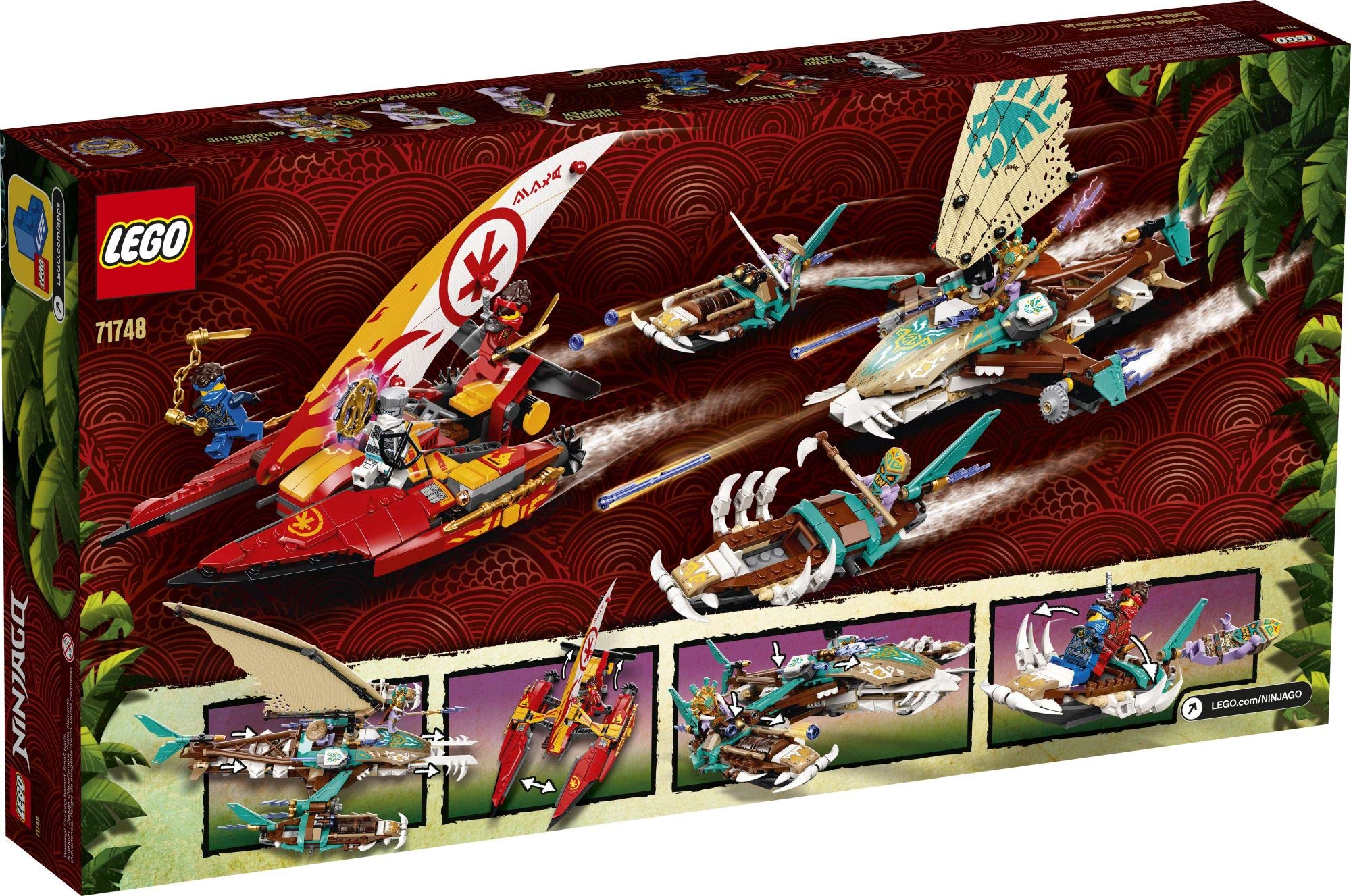 LEGO NINJAGO Catamaran Sea Battle 71748 Building Kit - 780-Piece Ninja Playset with Catamaran Boat, Kai, Jay & Zane Minifigures | Creative Construction Toy for Kids Ages 8+ | Perfect Birthday Gift & Role Play Adventure for NINJAGO Fans