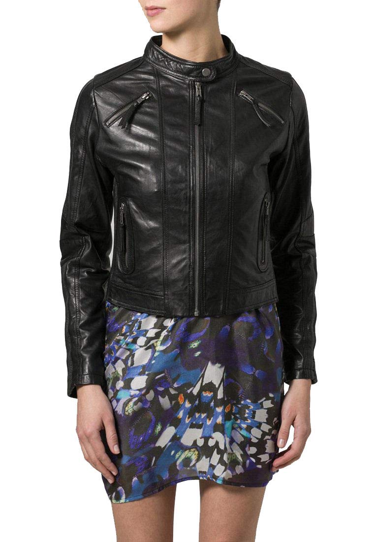 Women's Real Leather Motorcycle Jacket - Quilted Bomber Biker Jacket Stylish Outerwear for Women in Black | Perfect for Riding, Casual Wear & Fashion Outfits