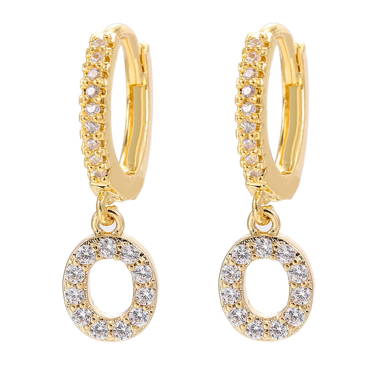 Personalized Alphabet Zircon Earrings for Women - Elegant Diamond Stud Earrings for Daily Wear, Parties & Gifts