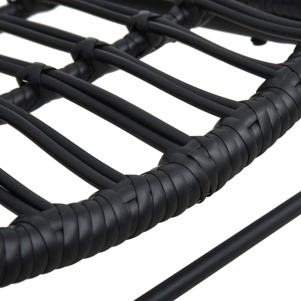 Premium FAMIROSA Outdoor Garden Chair - Black Poly Rattan Patio Furniture for Backyard, Poolside, and Balcony Relaxation