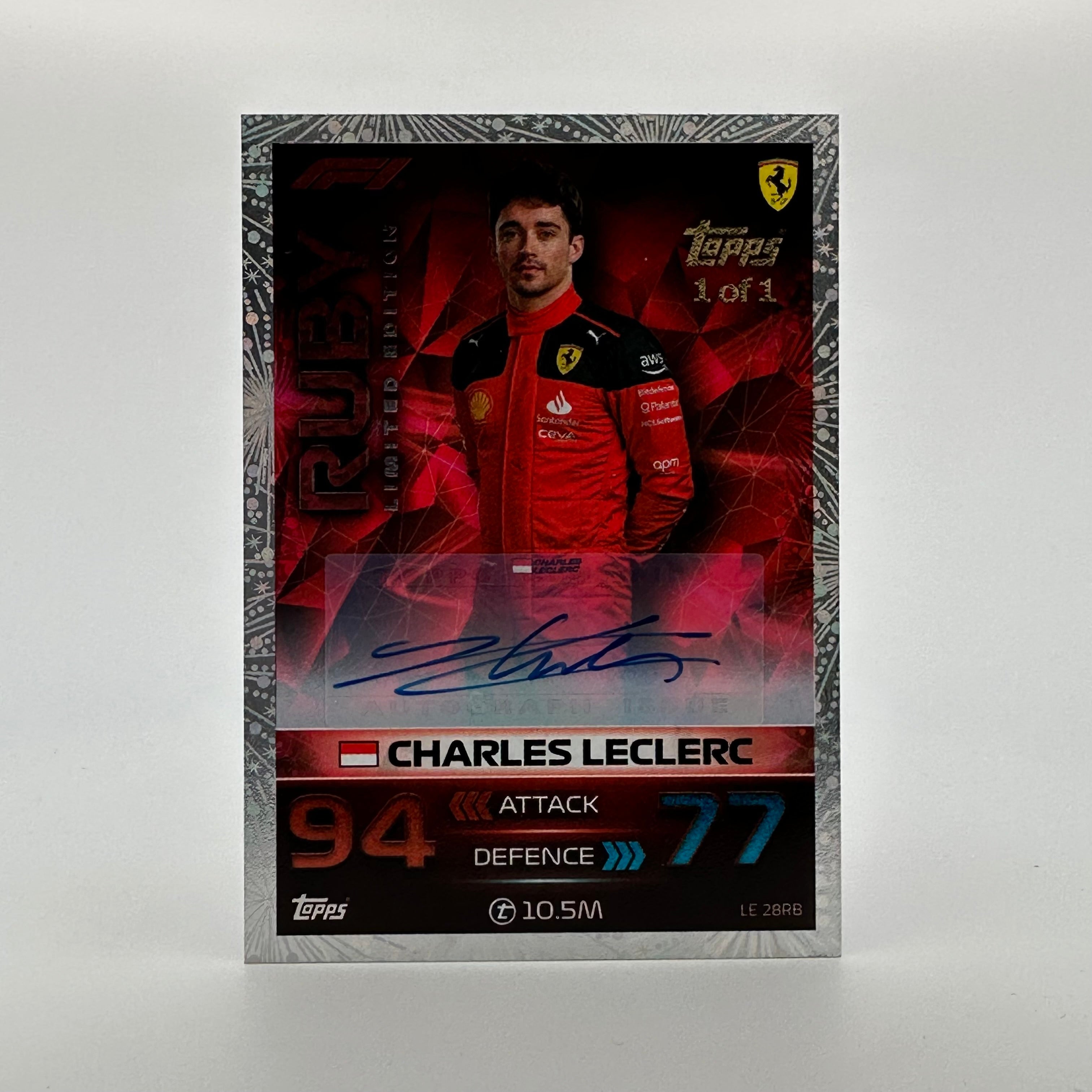 2023 Charles Leclerc #LE28RG Ruby Auto Grand Prix Exclusive F1 Racing Card - Perfect for Collectors, Fans & Sports Memorabilia Displays