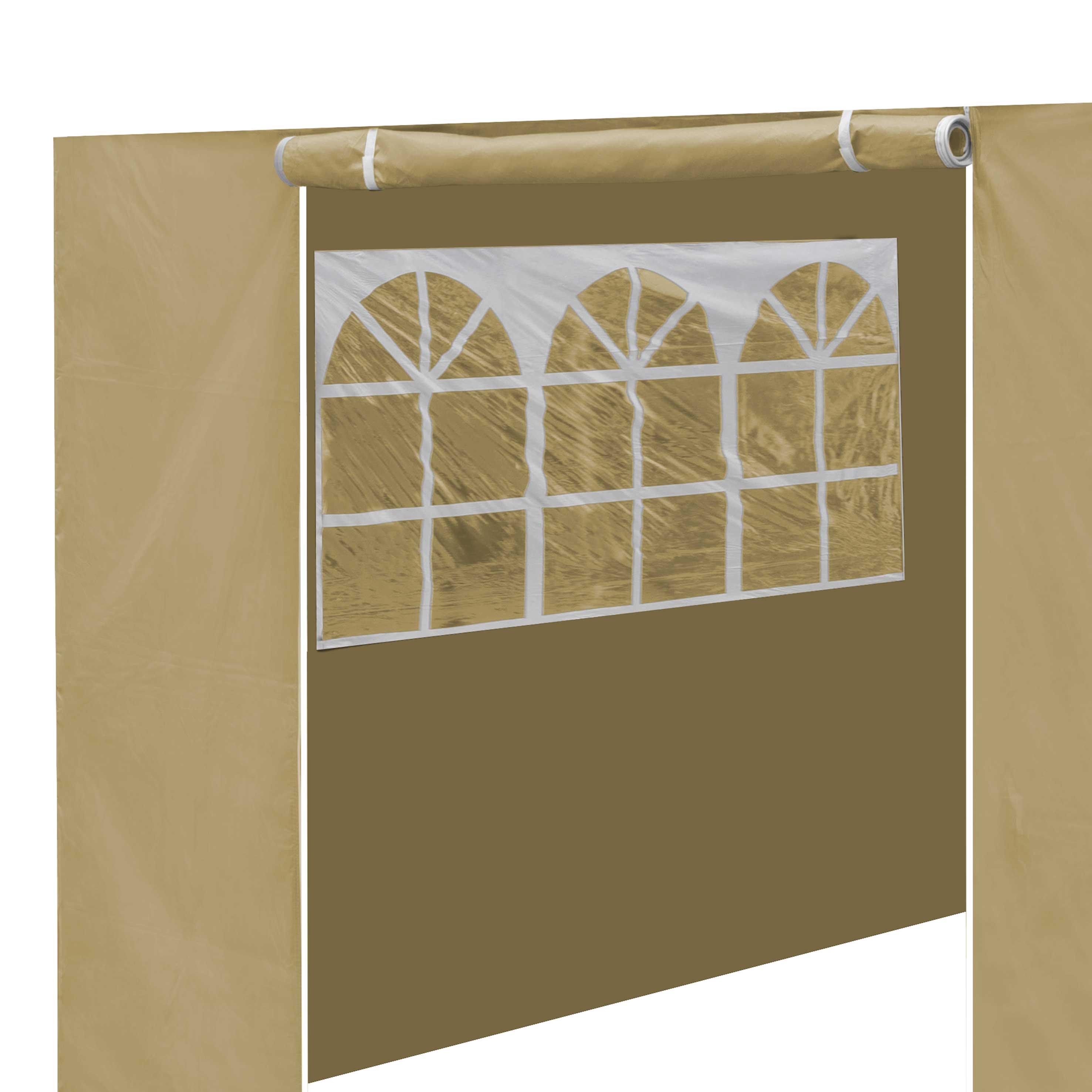 Premium Gazebo Side Walls with Doors & Windows - Fits 3x3m Gazebos, Beige (DG146) - Perfect for Outdoor Weddings, Parties & Garden Events