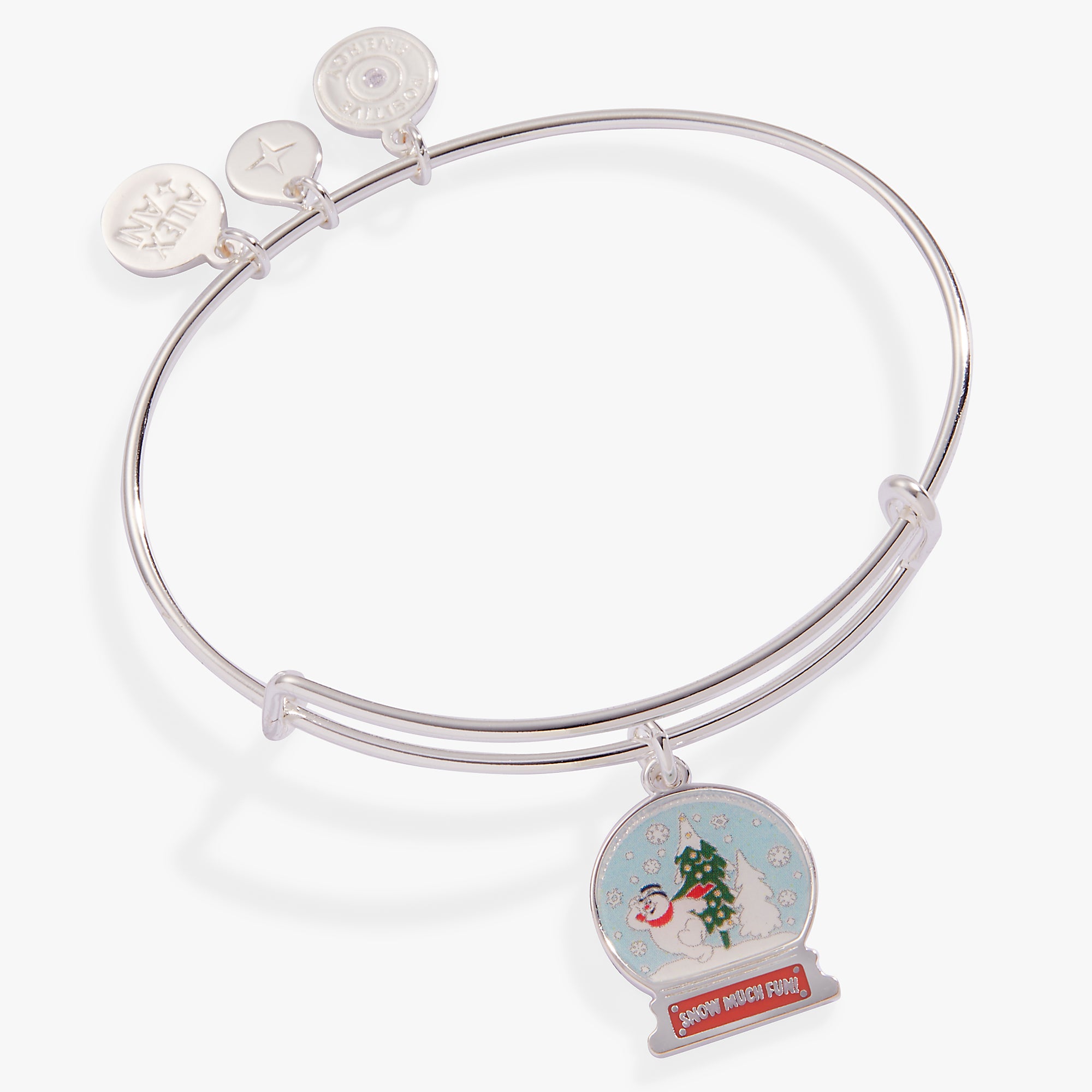 FROSTY THE SNOWMAN™ Snowglobe Charm Bangle Bracelet - Christmas Holiday Gift for Women & Girls - Perfect for Winter Parties, Gift Exchanges & Festive Jewelry Collection