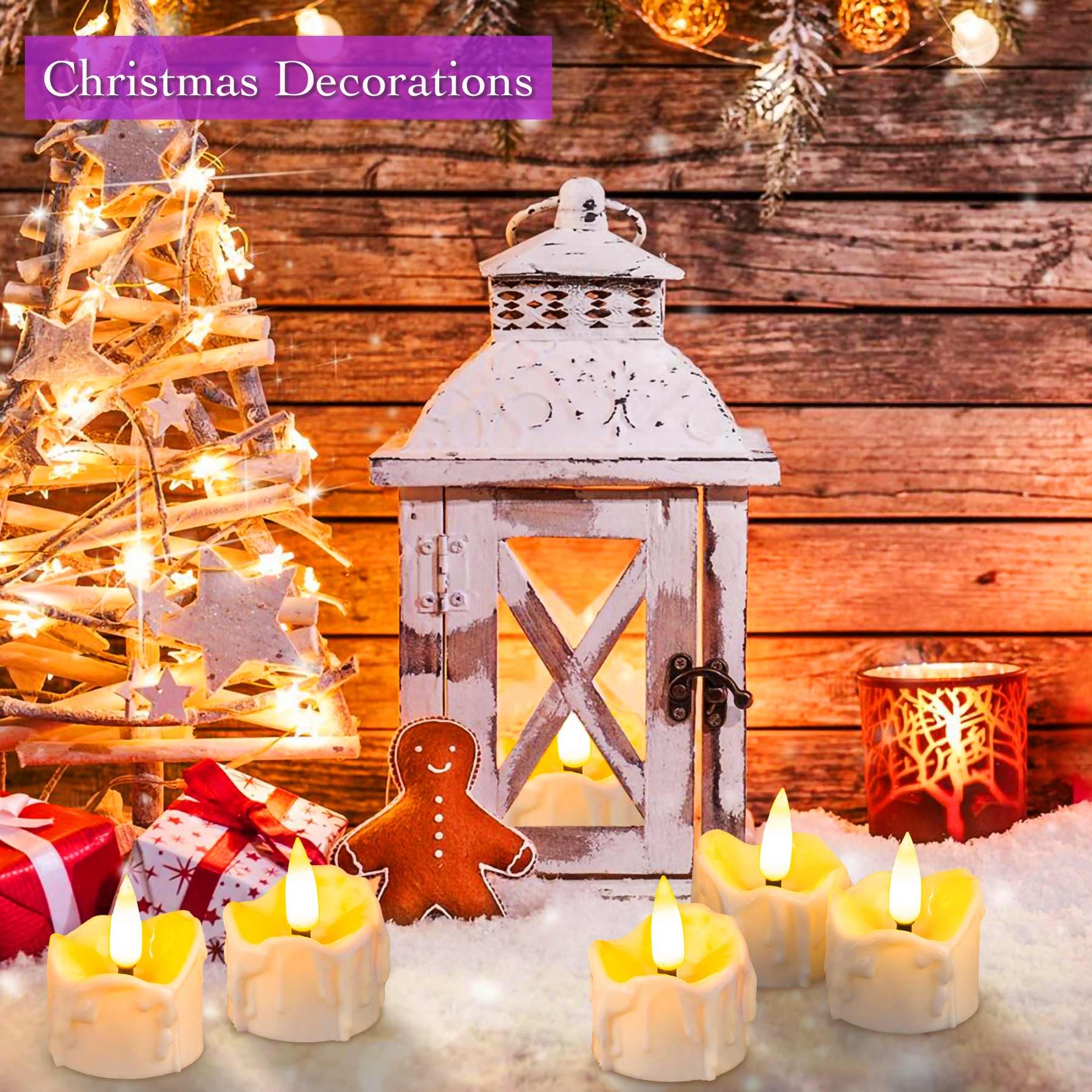 SingTok 12 Pack Battery Operated LED Tea Lights - Flameless Flickering Timer Candles for Christmas, Halloween, Pumpkin Decor - Perfect for Centerpieces, Weddings, Parties & Home Ambiance