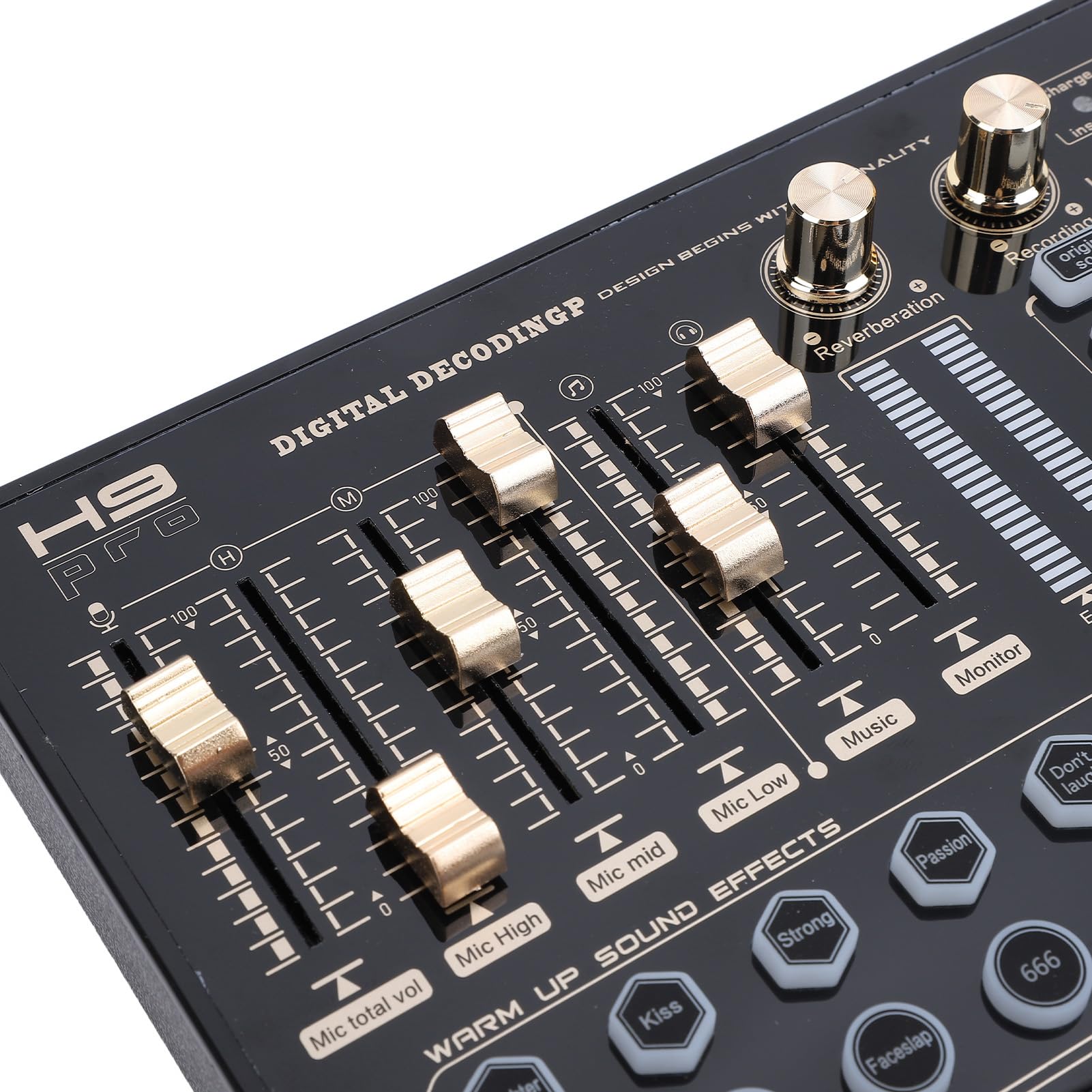 Professional DJ Audio Mixer with Multiple Inputs & Outputs - Live Sound Card for Karaoke, Streaming, Recording | Studio & Home Use for Musicians & DJs