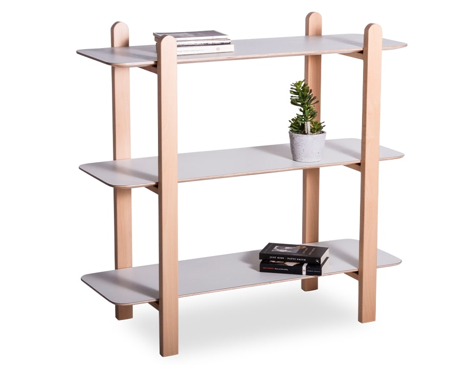 Beni 3-Tier Storage Shelf Unit - Natural White Wooden Organizer for Bedroom, Living Room & Office