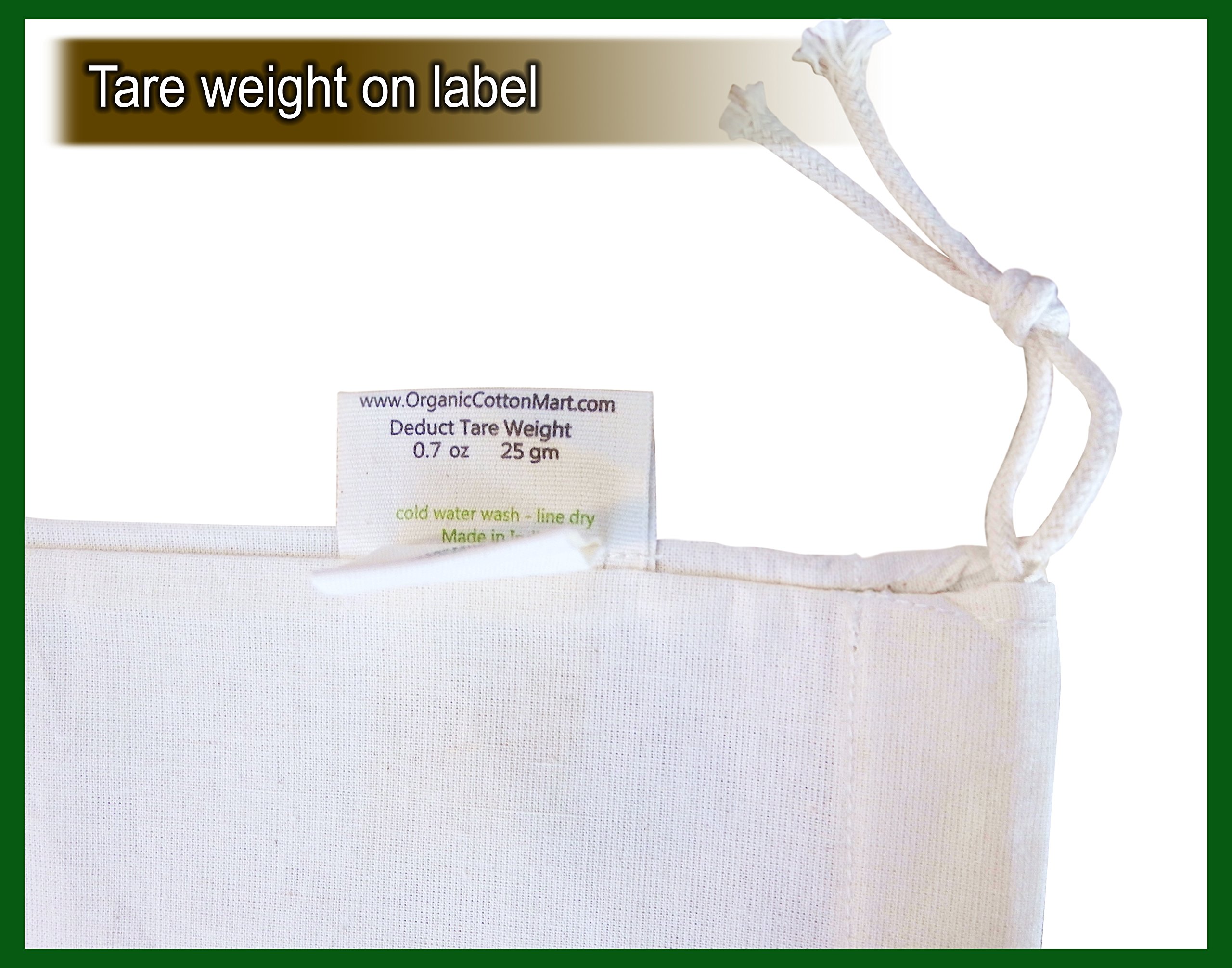 Organic Cotton Reusable Grocery Bags for Produce - Small 8