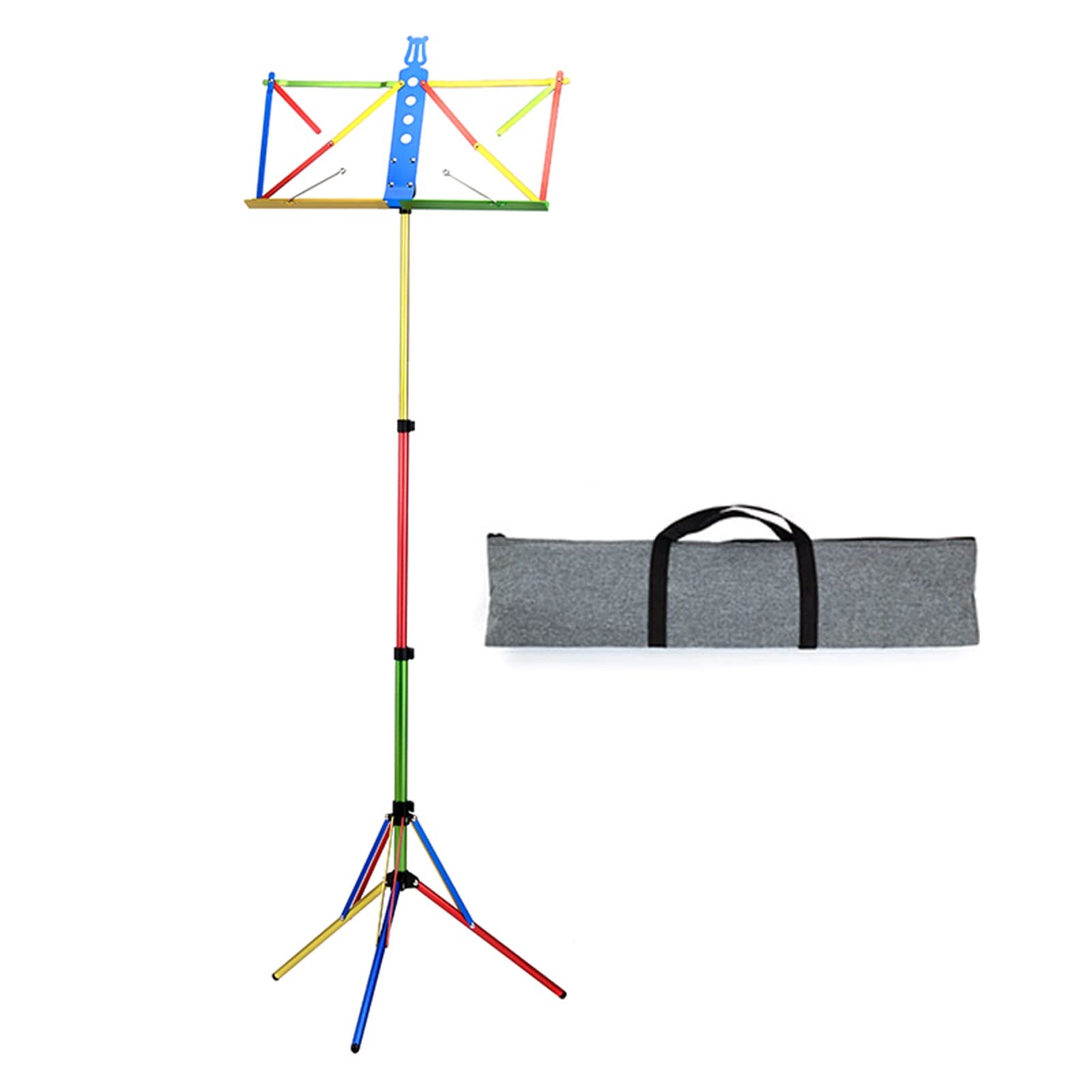 Lightweight Portable Sheet Music Stand - Foldable Aluminum Music Holder with Carrying Bag for Adults & Kids (Multi-Colored) | Perfect for Piano, Violin, Choir Practice & Outdoor Performances