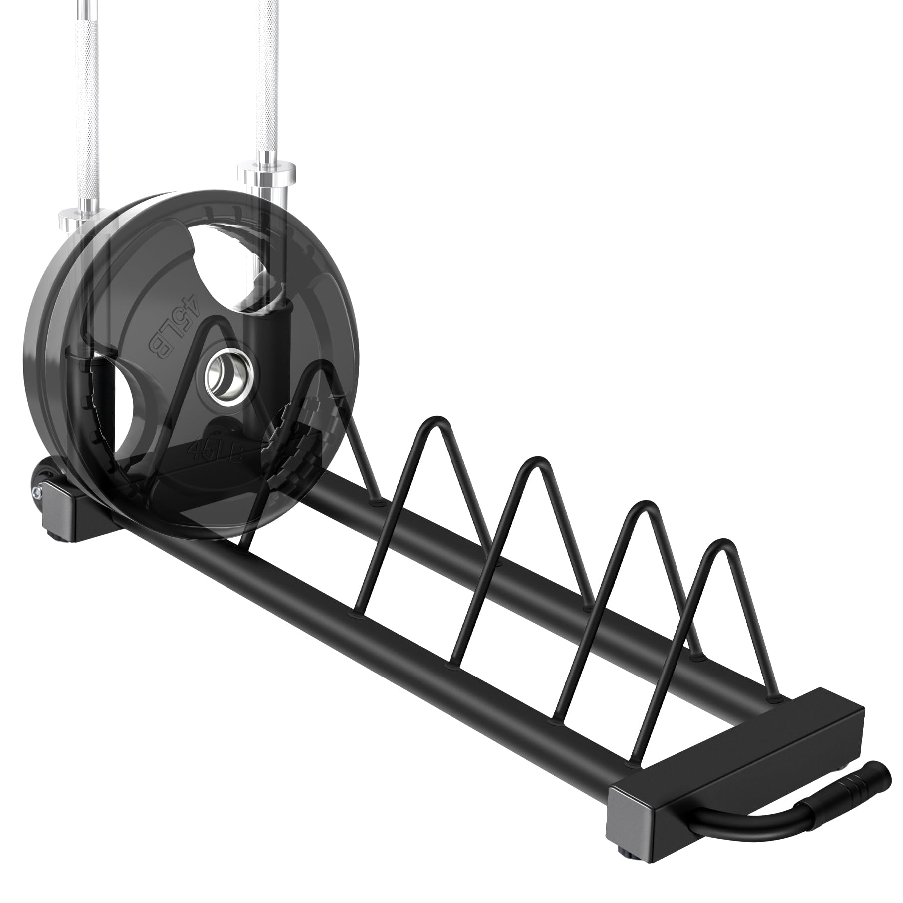 **RitFit Horizontal Weight Plates Rack – Olympic Barbell Bumper Plate Holder with Handle & Wheels – Heavy-Duty Gym Storage for Home & Commercial Use**    **Usage Scenarios:** Perfect for home gyms, CrossFit boxes, and commercial fitness centers to organize Olympic weight plates and barbells efficiently.
