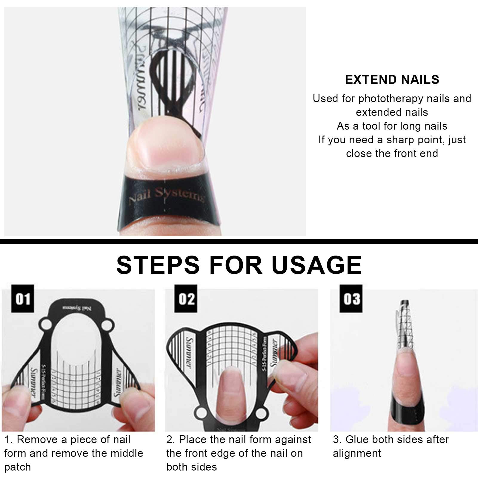 500PCS Nail Extension Stickers Roll - Strong Adhesive Nail Art Forms for Perfect Fit & Shape | DIY Gel & Phototherapy Nail Extensions | Home Salon & Professional Use