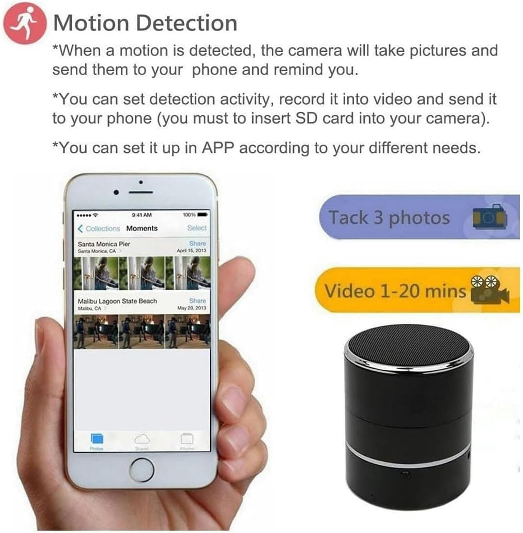 QPZMALSKY Mini Hidden Spy Camera 1080P HD - WiFi Wireless Nanny Cam with Night Vision, Motion Detection & 32GB Storage - Secret Surveillance Camera for Home, Office, Baby Monitoring & Security (Indoor/Outdoor Use)