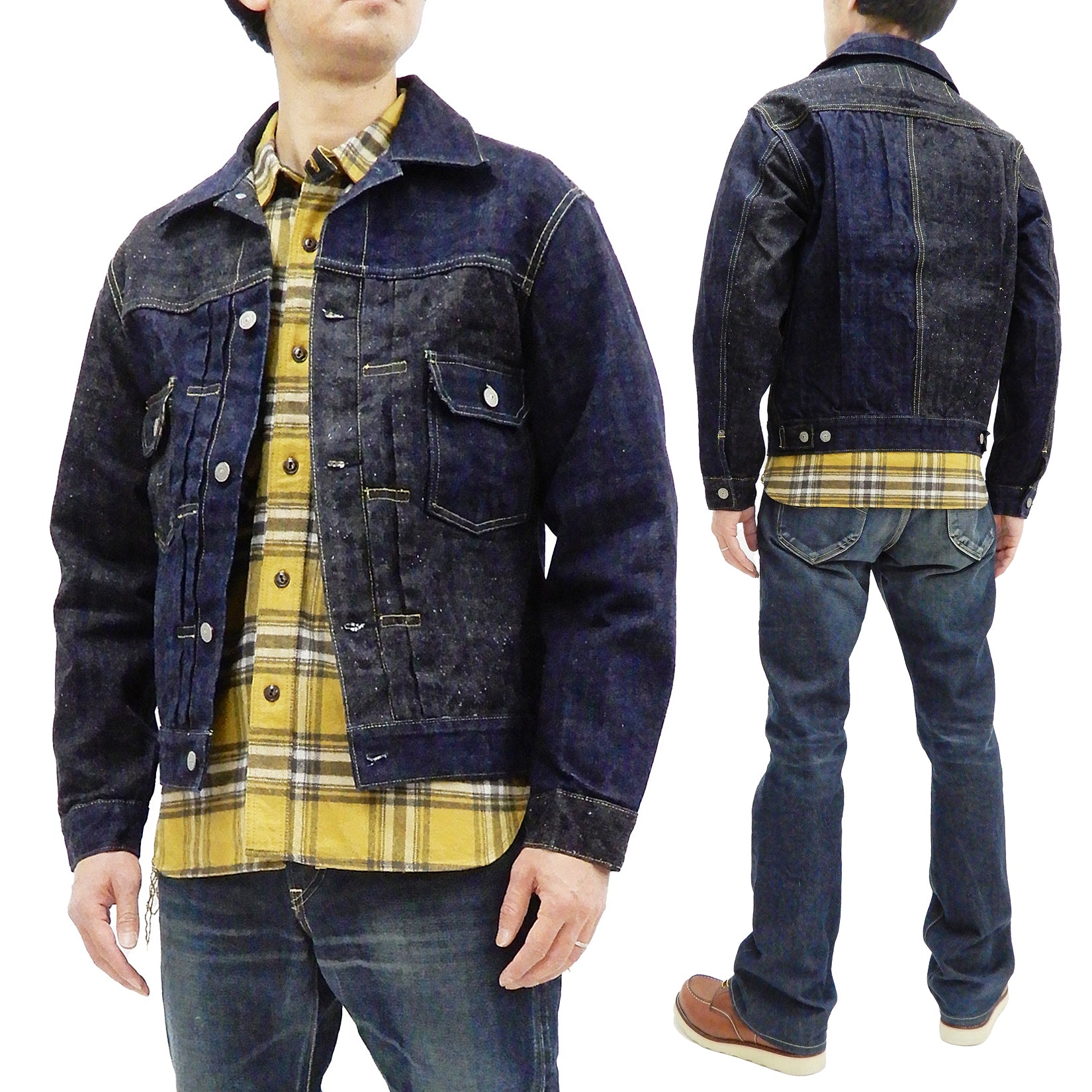 Men's Sugar Cane Jacket - Mixed Denim Panel Color Block Jean Jacket SC10701 One Wash | Stylish Casual Outerwear for Streetwear & Everyday Fashion