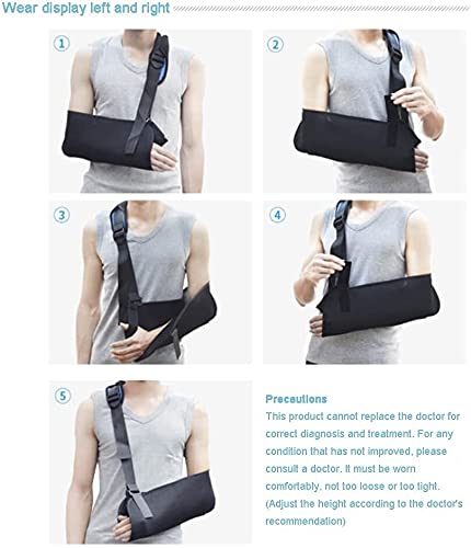 Adjustable Arm Sling & Shoulder Immobilizer Brace - Support for Broken Arm, Fractures, Rotator Cuff Tear, Dislocation, Sprains & Strains - Comfortable Elbow & Wrist Support (Medium) - Ideal for Sports Injuries, Post-Surgery Recovery & Daily Pain Relief