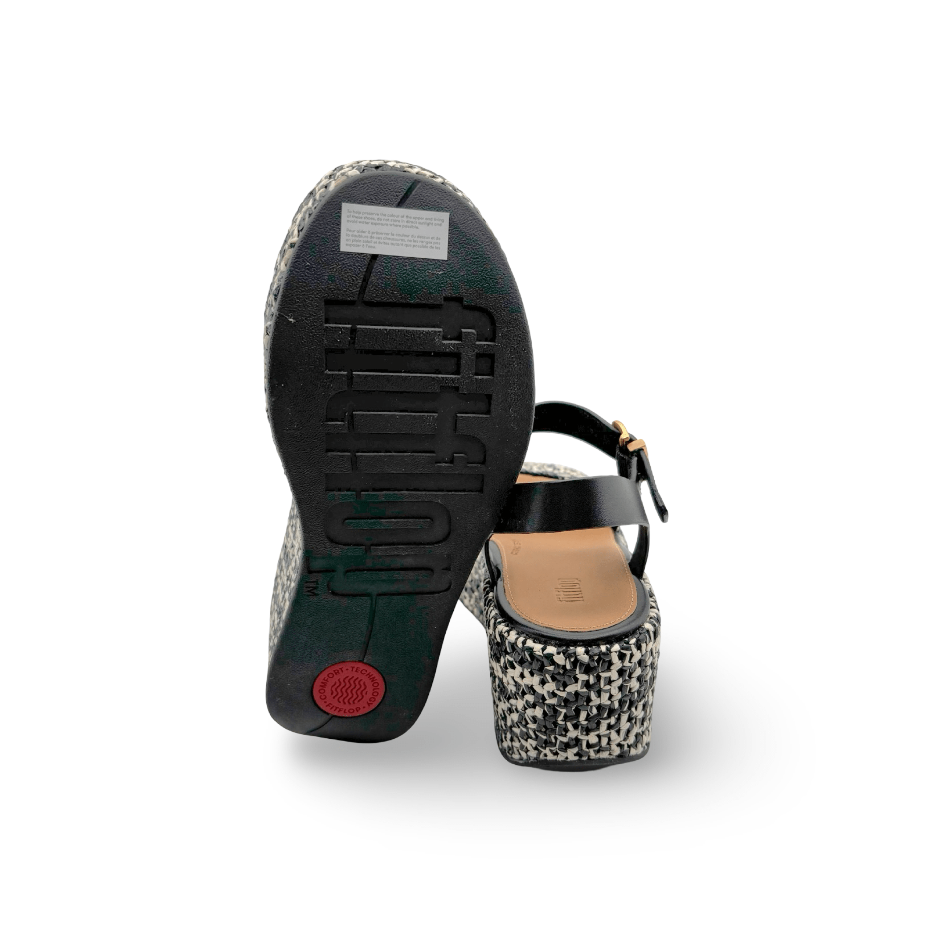 Black & White Platform Sandals for Women - Comfortable Chunky Heel Summer Shoes for Casual Outings, Beach, and Daily Wear