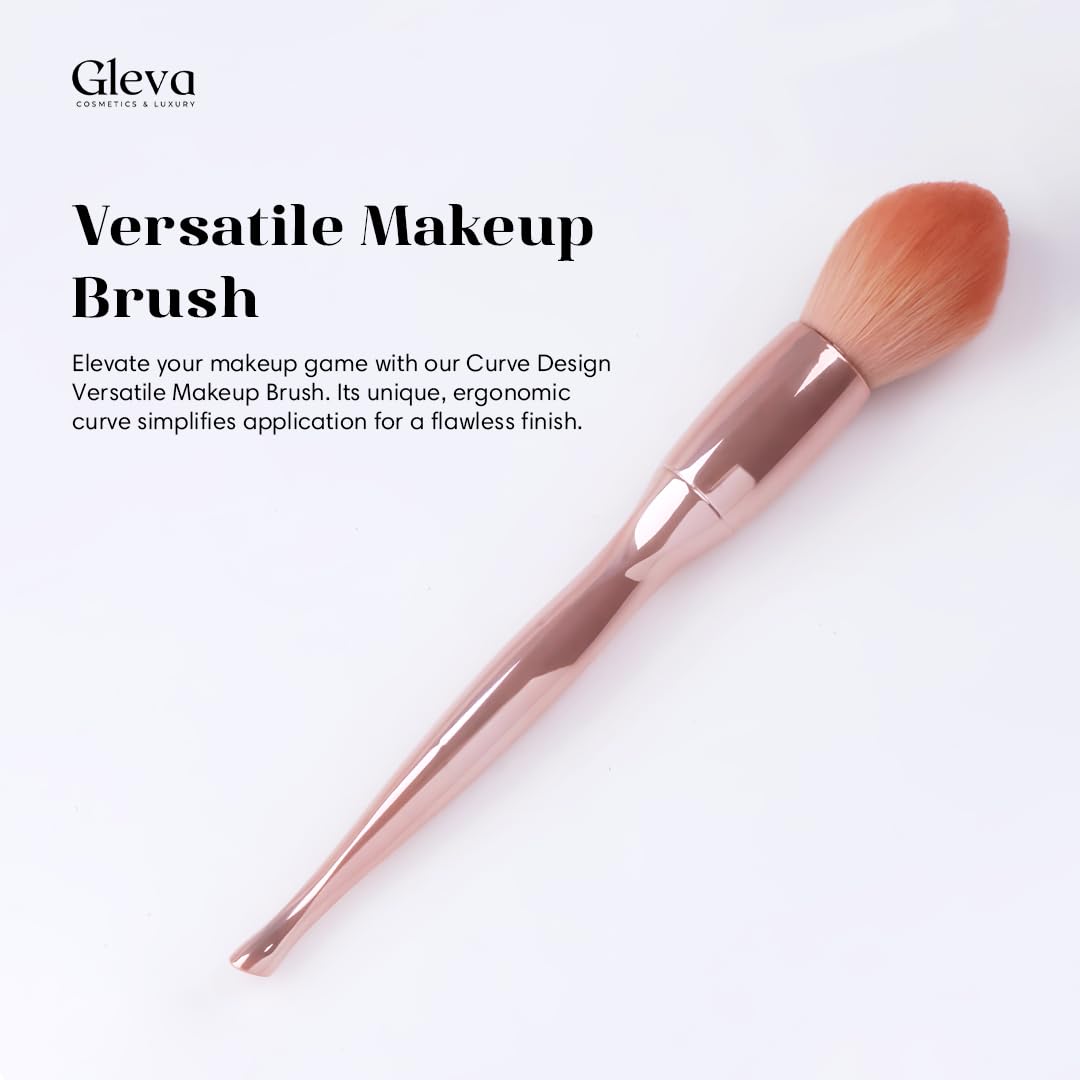 Gleva Concealer Brush, Blush Brush & Contour Brush Set - Soft Synthetic Bristles, Fashion Twist Waist Design, Shiny Plating Surface - Perfect for Foundation, Blending & Contouring Makeup - Ideal for Women & Girls (Great for Everyday Makeup & Professional Looks)