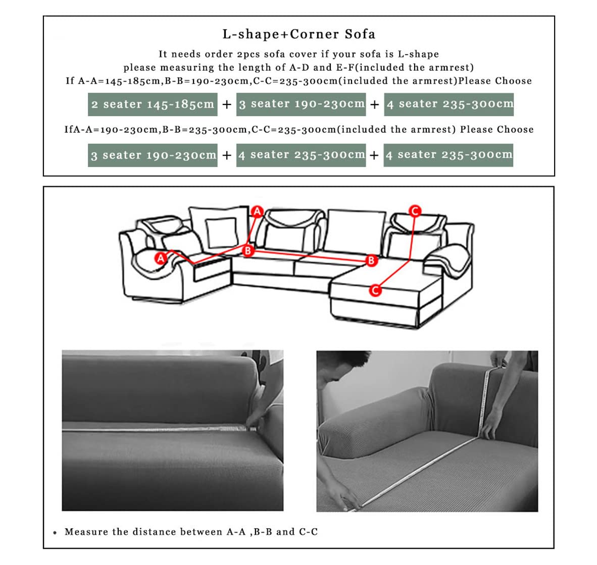 Elastic All-Inclusive Sofa Covers for Living Room - Stretchable Couch Slipcovers for Sofa, Chaise Lounge & Sectional (1/4 Seater) - Soft Brushed Fabric - Perfect for Home Decor, Pet Protection & Furniture Protection