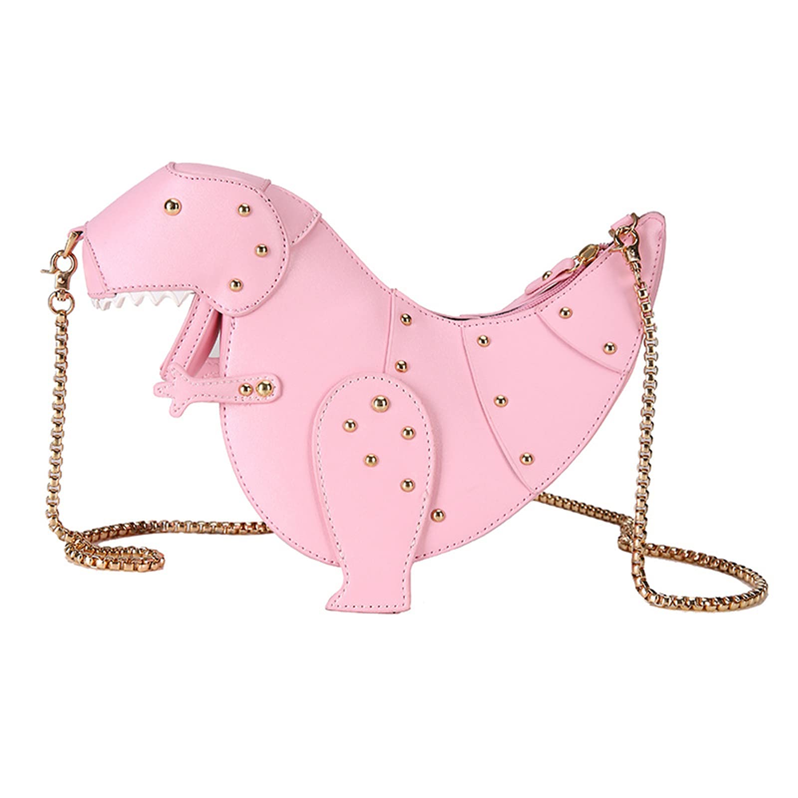 Stylish Dinosaur Print Crossbody Bag with Rivet Design & Adjustable Chain Strap - Trendy Women's Fashion Purse for Casual Outings, Travel & Daily Use