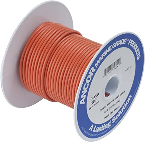 Ancor Orange 12 AWG Tinned Copper Marine Wire - 100 Feet (Pack of 2) - Premium Boat & RV Electrical Wiring for Marine, Automotive & Solar Applications