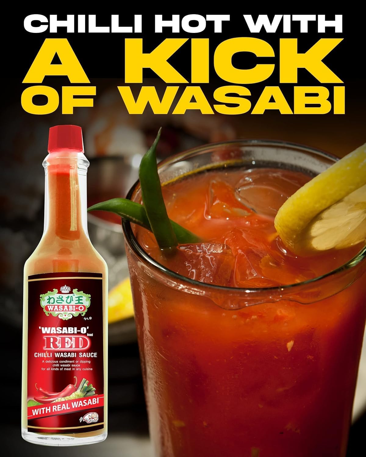 Authentic Wasabi & Red Chili Hot Sauce - Gluten-Free, Vegan Japanese Spicy Sauce for Sushi, Steak & Seafood - 55g Bottle (Pack of 2) - Perfect for Sushi Nights, BBQ Parties & Asian Cuisine