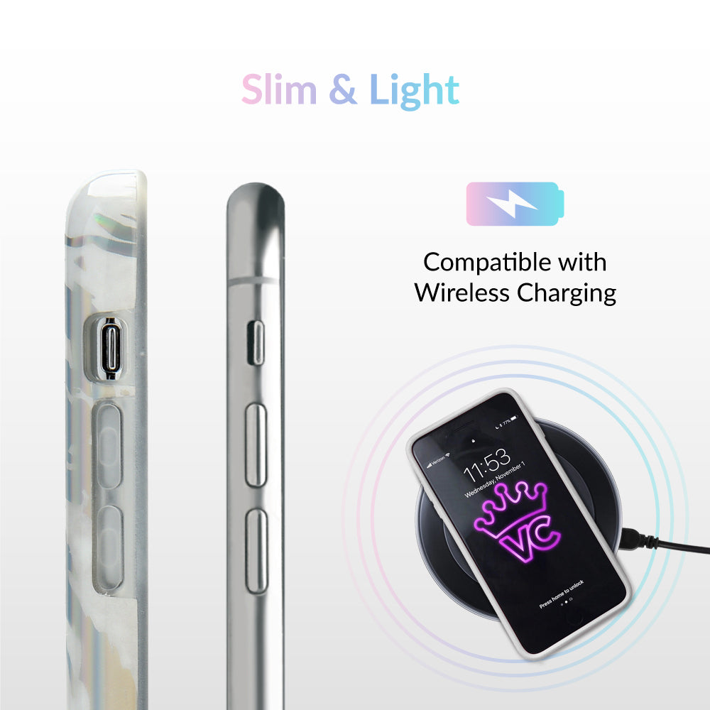 Holo White Marble iPhone Case - Premium Protective Cover for iPhone [Model] | Shatterproof & Scratch-Resistant | Perfect for Everyday Use, Travel & Gifting