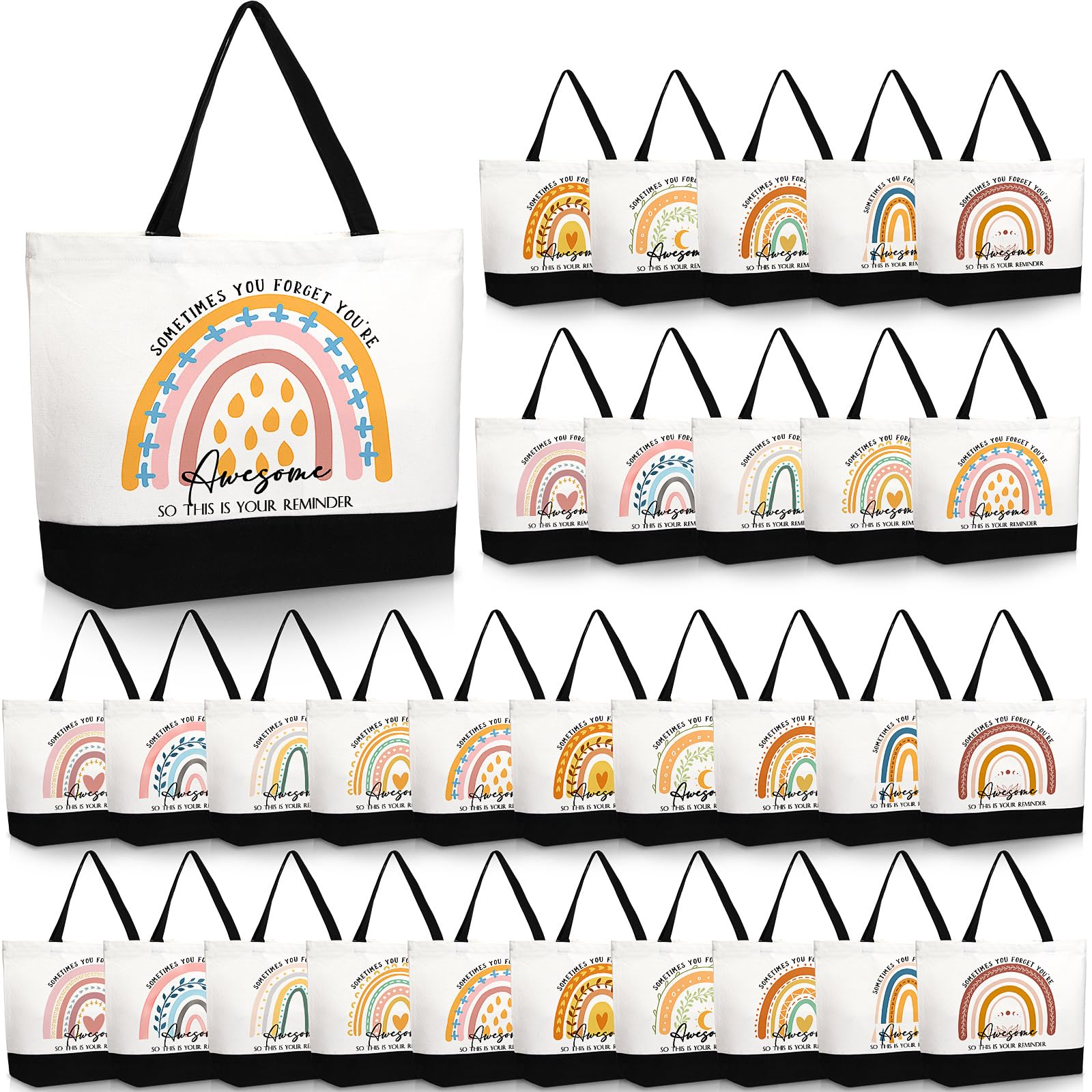 Silkfly 30 Pcs Canvas Tote Bags for Women - Teacher & Coworker Gifts for Appreciation