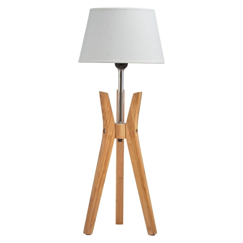 Arrowhead Classic Tripod Table Lamp - Natural Wood Finish - Vintage Style Desk Lamp for Living Room, Bedroom & Office Decor - Perfect Reading Light & Ambient Lighting
